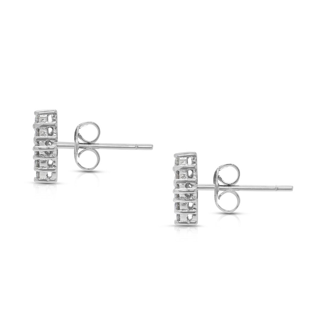 Radiant 0.27ct Natural Diamond 18K White Gold Earrings