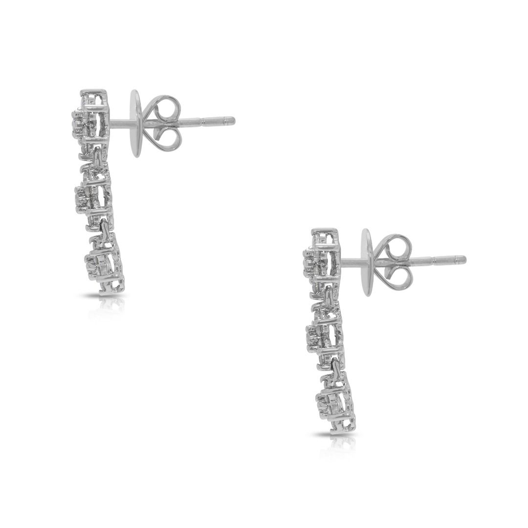 Ethereal 0.42ct Natural Diamond Earrings in 18K White Gold