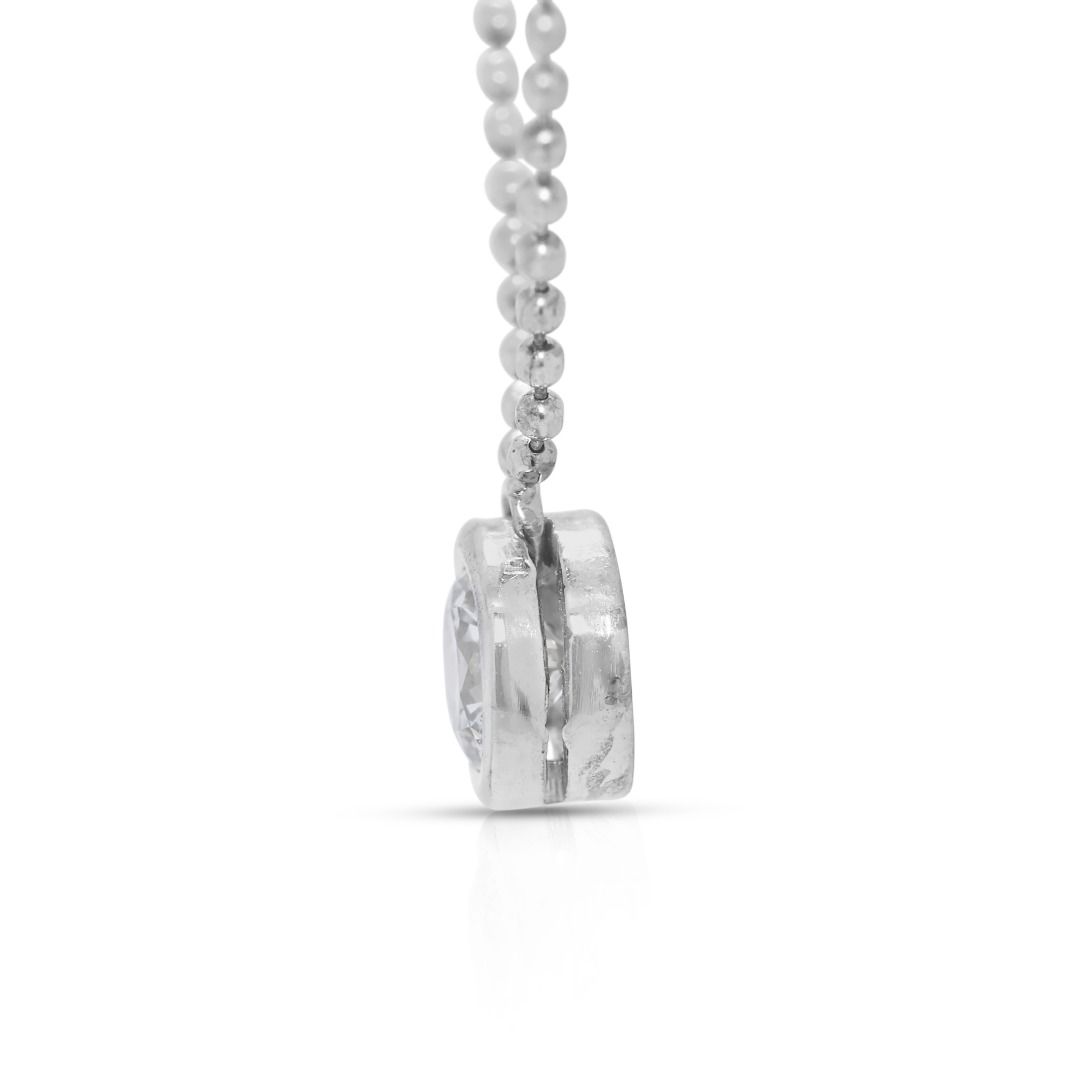 Polished 0.28ct Natural Diamond 18K White Gold Solitaire Necklace