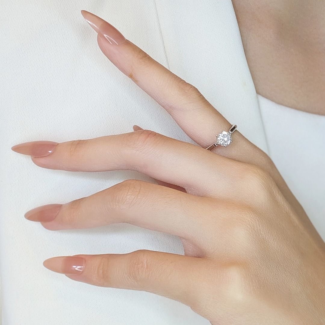 Timeless 0.88ct Solitaire Natural Diamond Ring in 14K White Gold