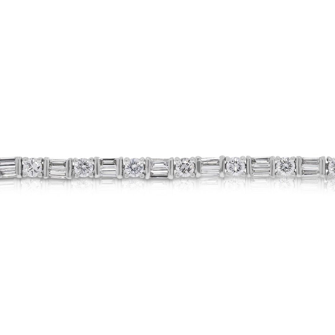Elegant 2.53ct Natural Diamond Bracelet in 18K White Gold