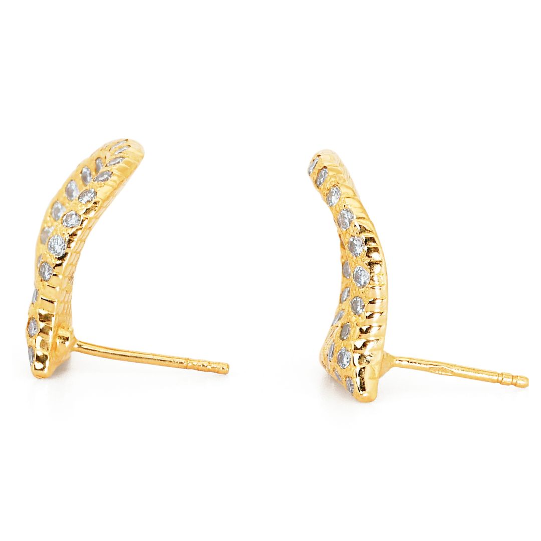 Glistening 1.28ct Natural Diamond Pave Hoop Earrings in 18K Yellow Gold - IGI Certified