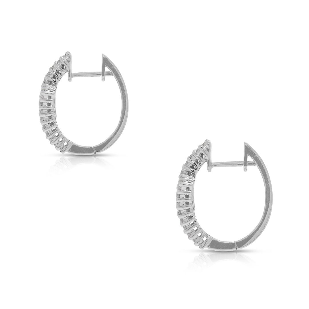 Captivating 1.08ct Natural Diamonds Earrings in 18K White Gold