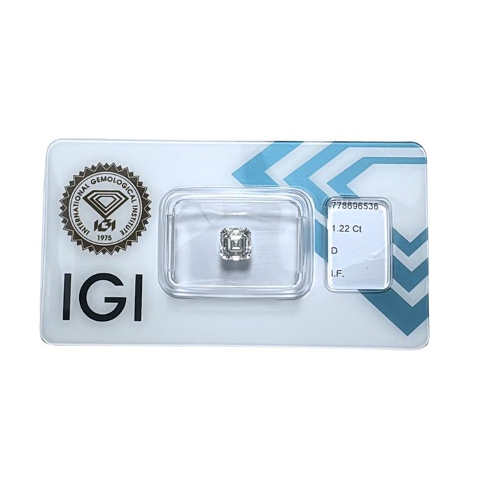 1.22 Carat IGI Certified Natural Square Emerald Cut Diamond