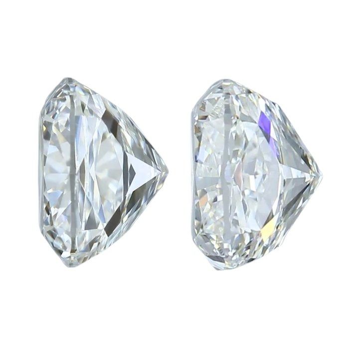 Brilliant 3.17ct Double Excellent Ideal Cut Square Cushion Pair of Diamonds - IGI Certified