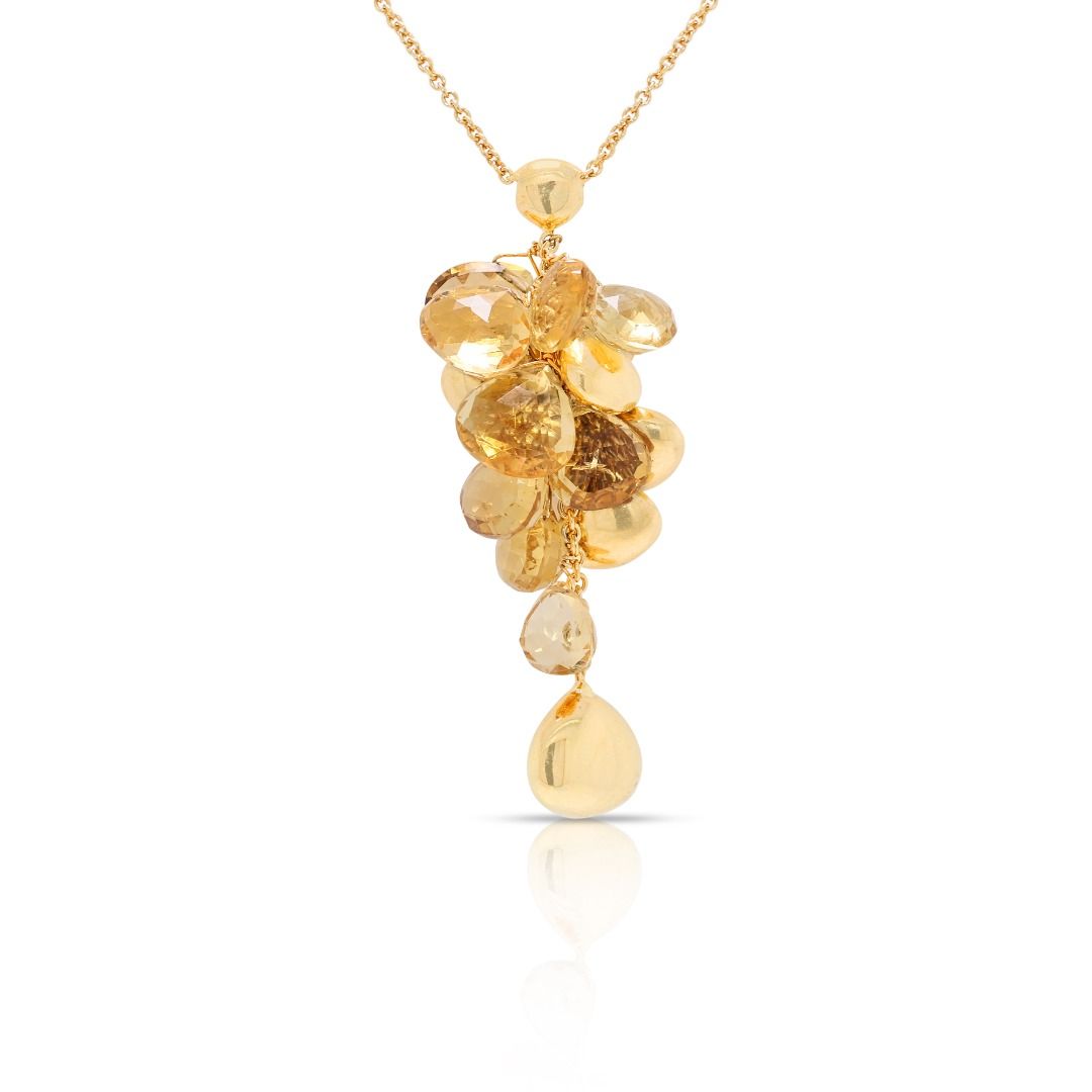 Warm 18K Yellow Gold Citrine Necklace