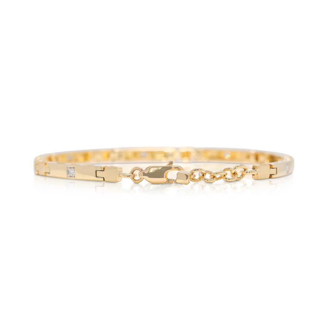 Impeccable 0.21ct Natural Diamonds Bracelet in 18K Yellow Gold