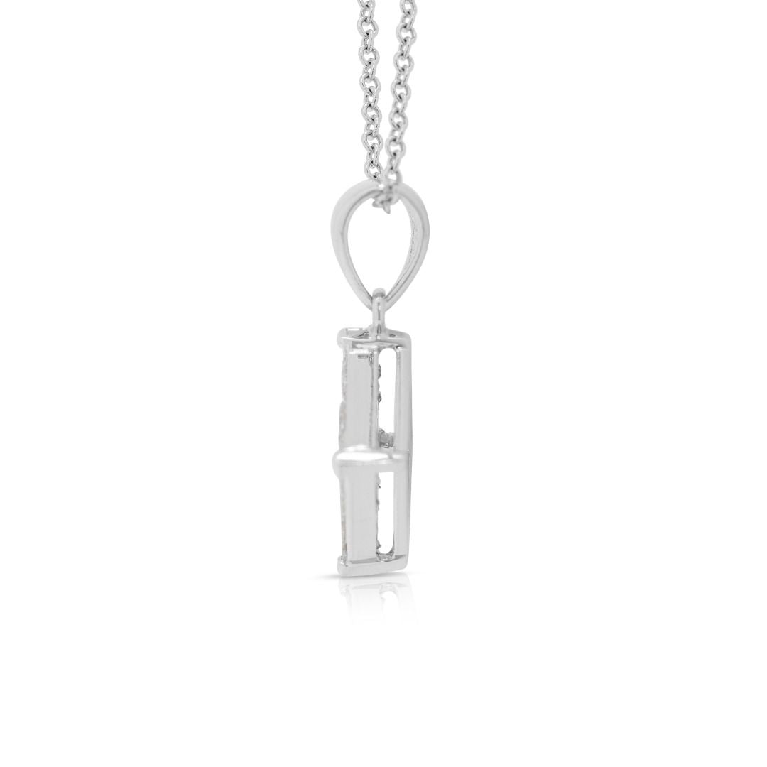 Stunning 0.96 Natural Diamond Necklace in 18K White Gold