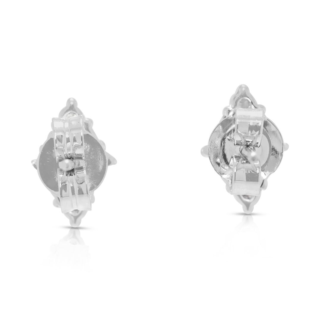 Radiant 0.27ct Natural Diamond 18K White Gold Earrings