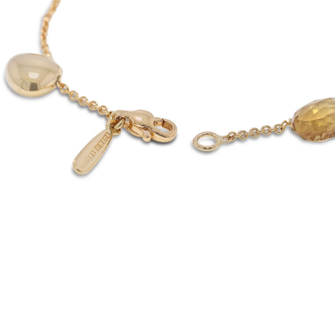 Warm 18K Yellow Gold Rose-Cut Citrine Bracelet