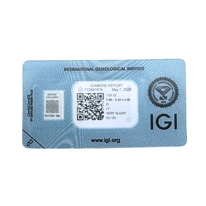 1.01 Carat IGI Certified Natural Heart Diamond