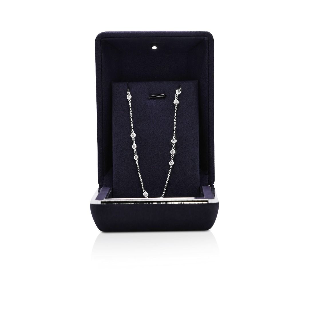 Dazzling 1.5ct Natural Diamond 14K White Gold Necklace