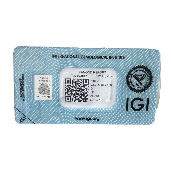 Luminous 1.03ct Natural Round-Shaped Diamond - IGI Certified