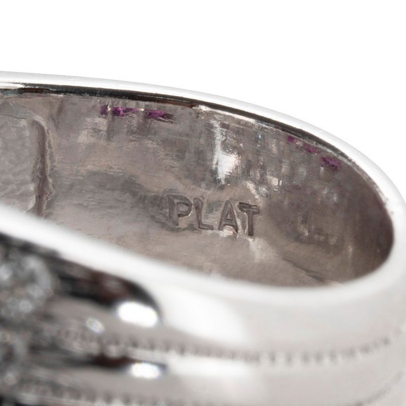 Fancy 0.95ct Ruby and Natural Diamonds Ring in Platinum