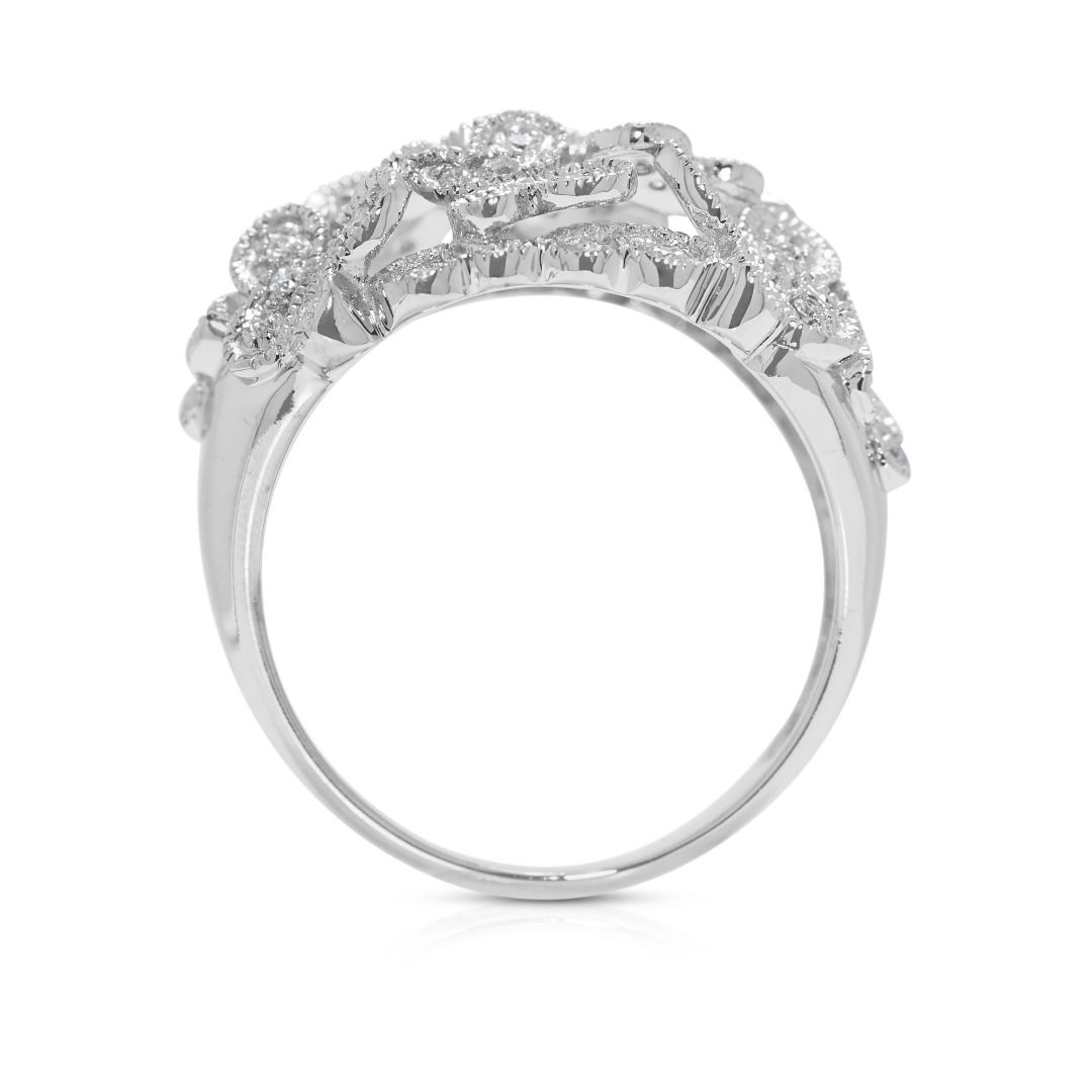 Sophisticated 0.27ct Natural Diamond Ring in 18K White Gold