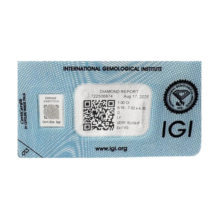 Precious 1.00ct Heart-Shaped Natural Diamond - IGI Certified