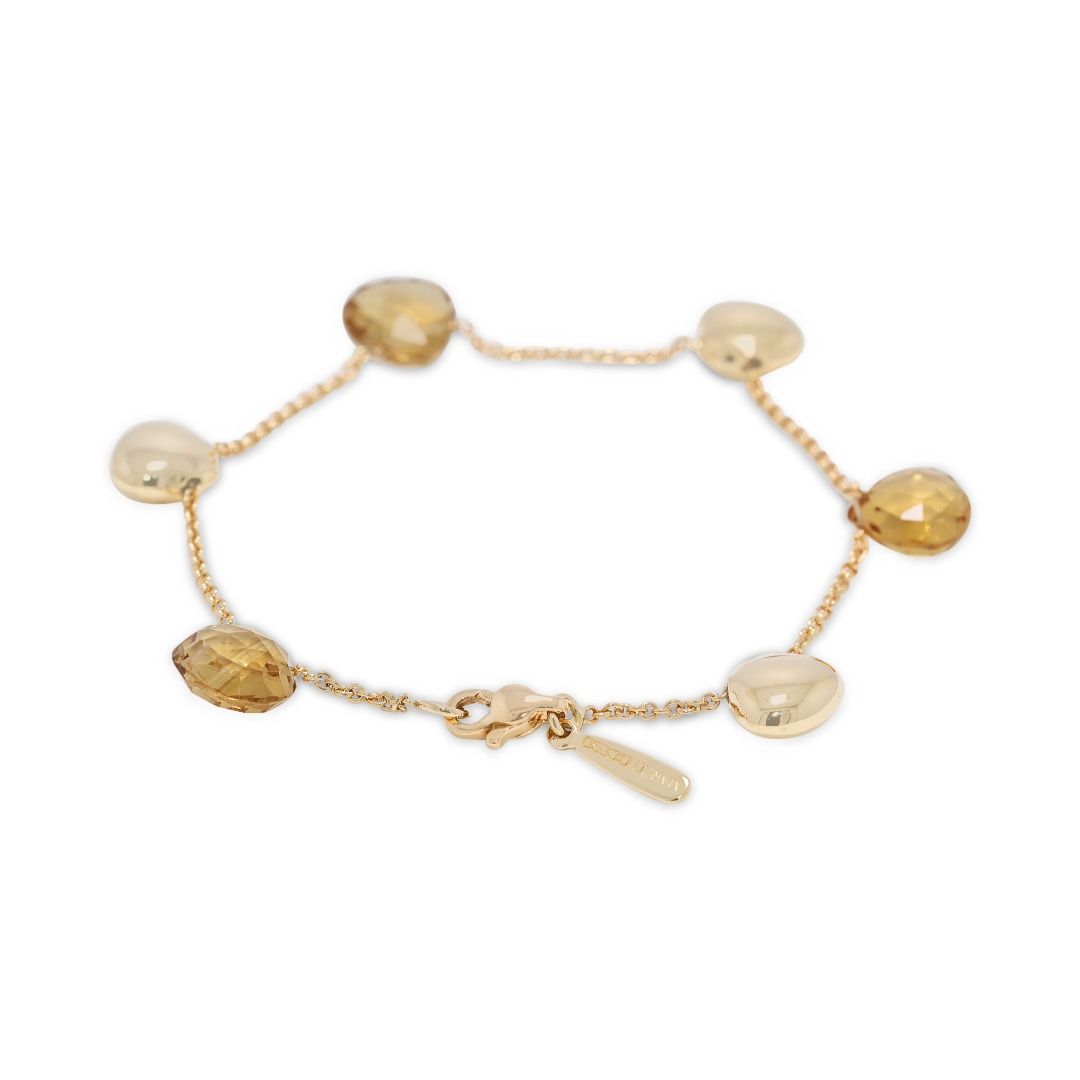 Warm 18K Yellow Gold Rose-Cut Citrine Bracelet