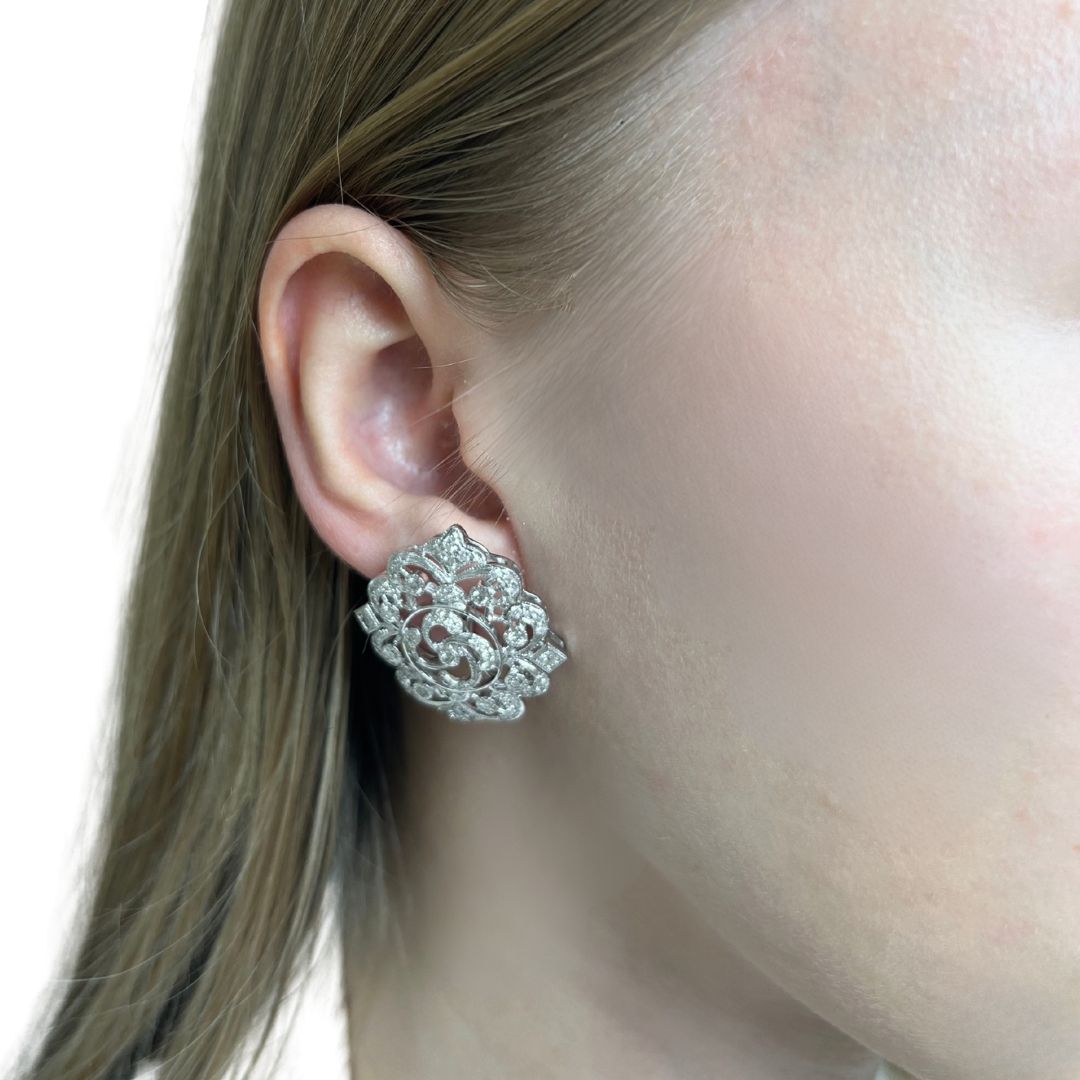 Luminous 1.73ct Diamond Earrings in 14k White Gold - IGI Certificate