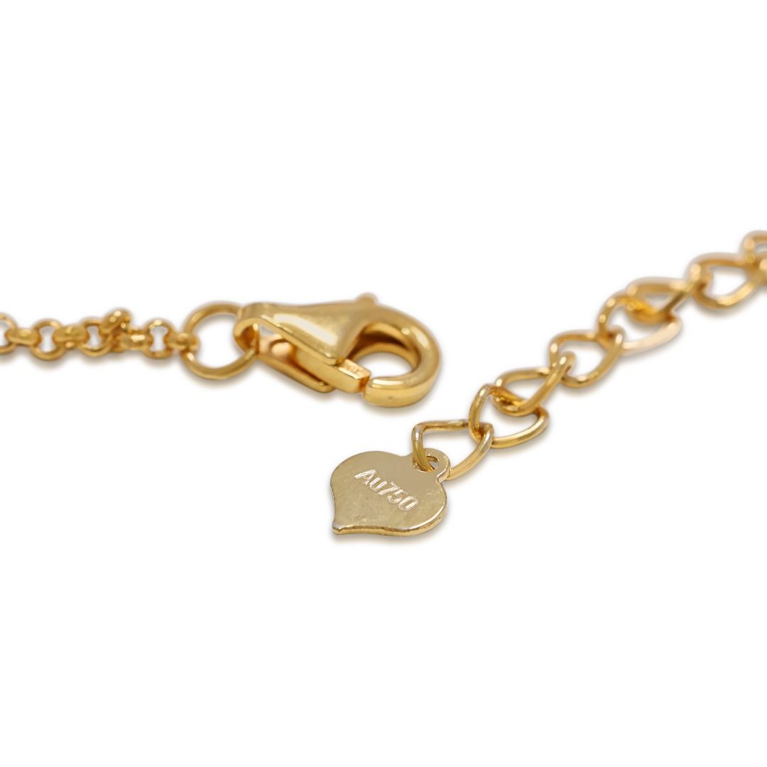 Charming 2.58ct Pink Sapphire and Natural Diamonds Bracelet in 18K Yellow Gold