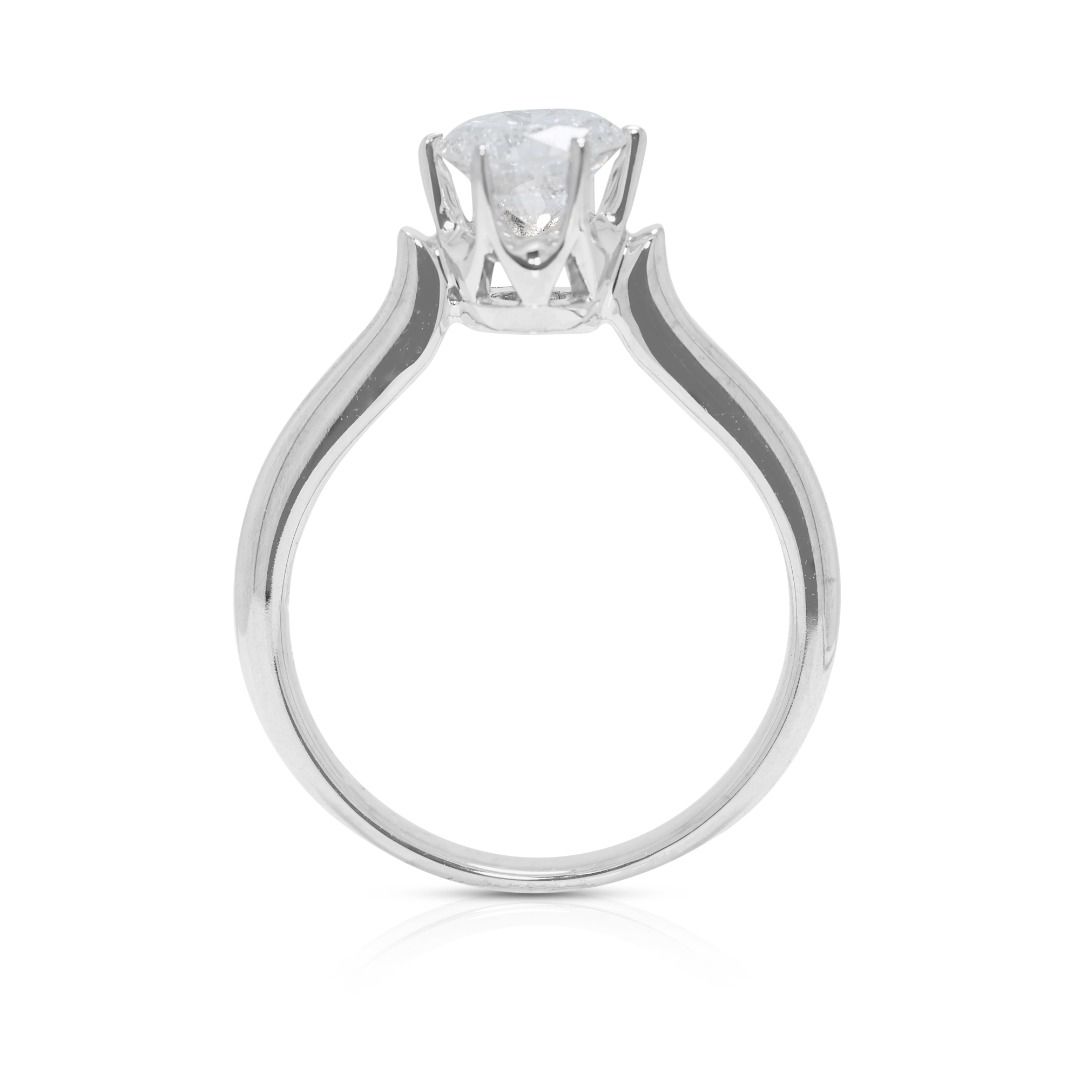 Timeless 0.88ct Solitaire Natural Diamond Ring in 14K White Gold