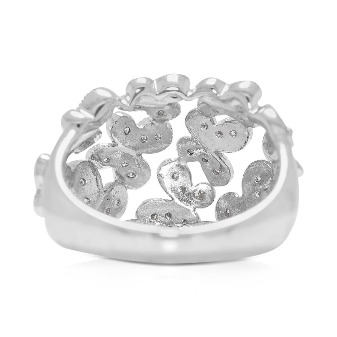 Sophisticated 0.27ct Natural Diamond Ring in 18K White Gold