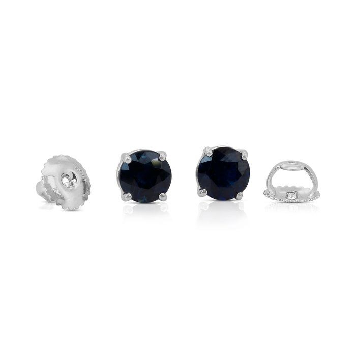 Exquisite 2.01ct Sapphire Stud Earrings in Platinum