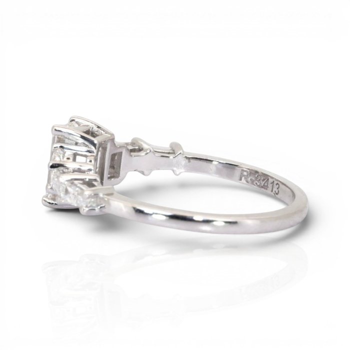 1.56 Carats GIA And IGI Certified Natural Diamond 18K White Gold Ring