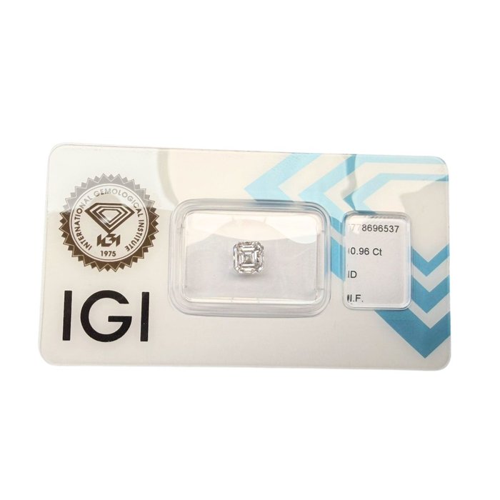 0.96 Carat IGI Certified Natural Square Emerald Cut Diamond