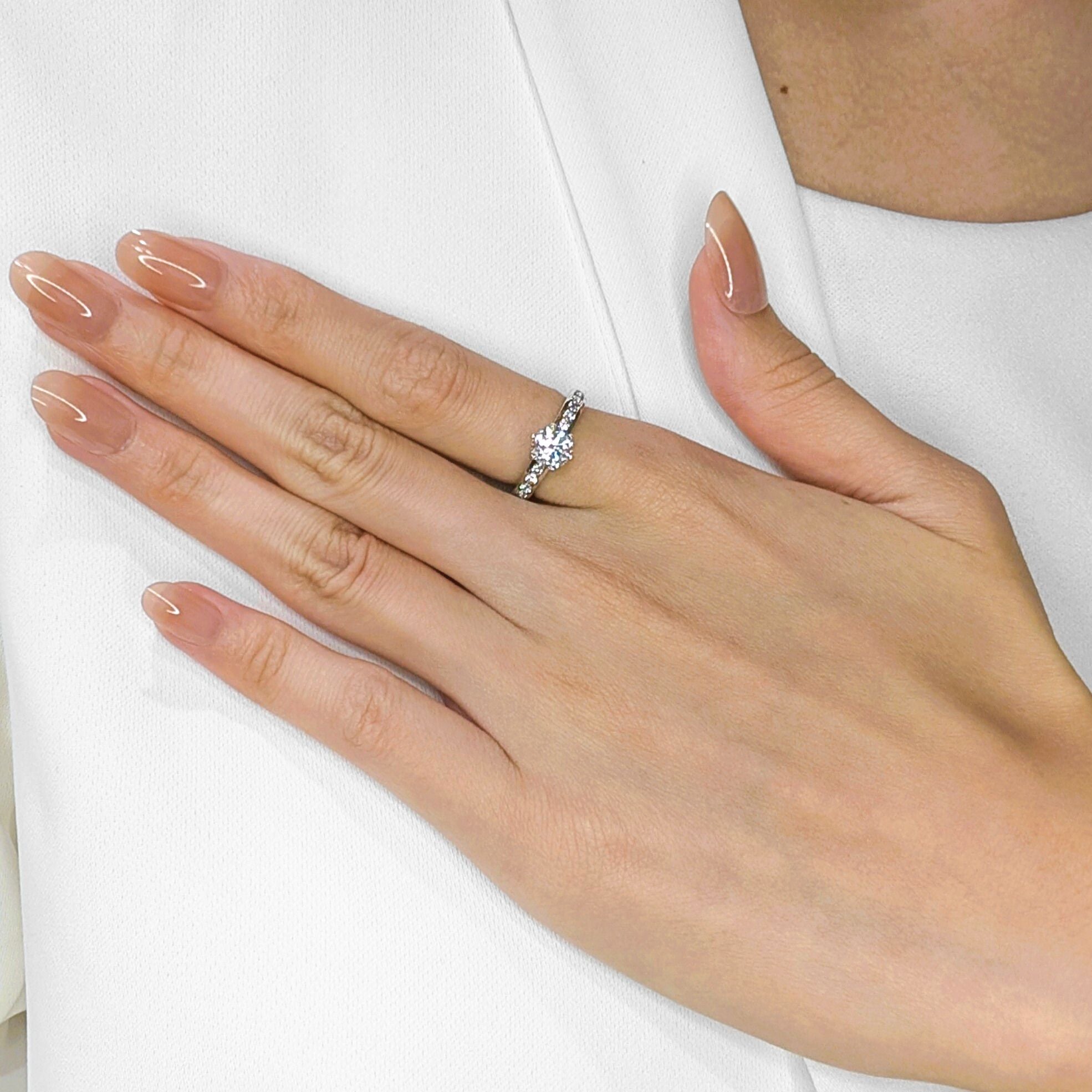 Tiffany & Co. 1 carat Natural Diamond Platinum Halo Ring in 18K White Gold