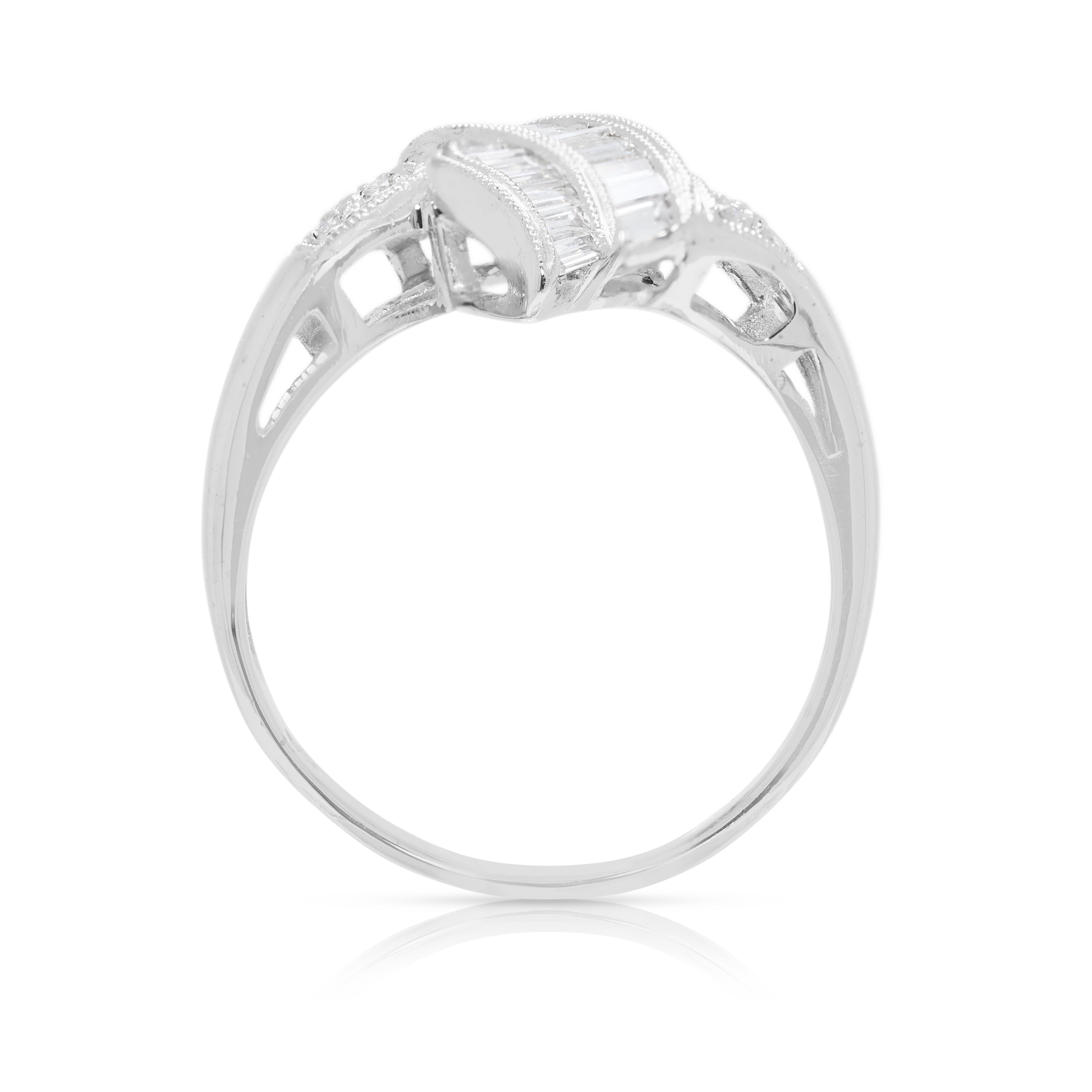Sophisticated 0.40ct Natural Diamond Ring in 18K White Gold