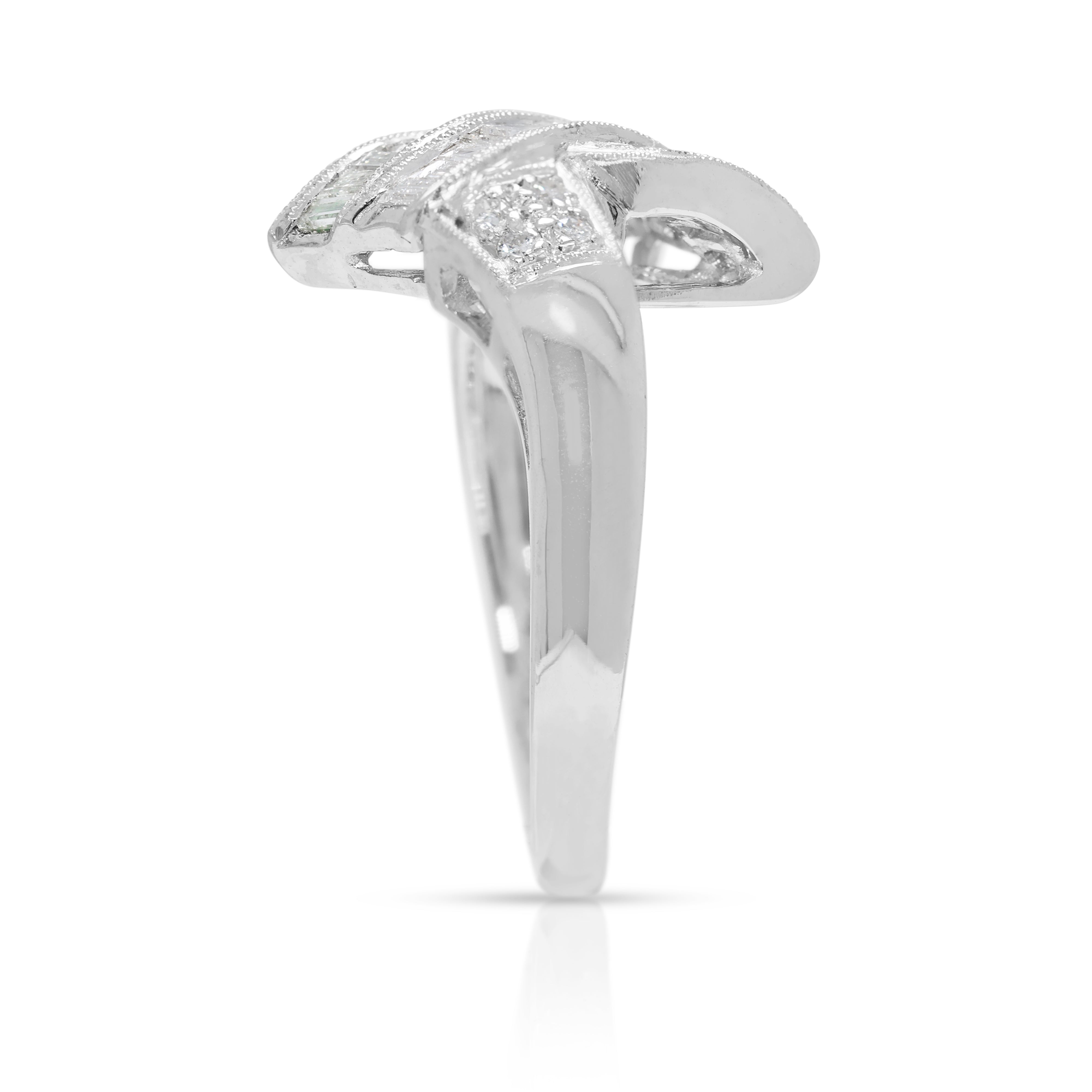 Sophisticated 0.40ct Natural Diamond Ring in 18K White Gold