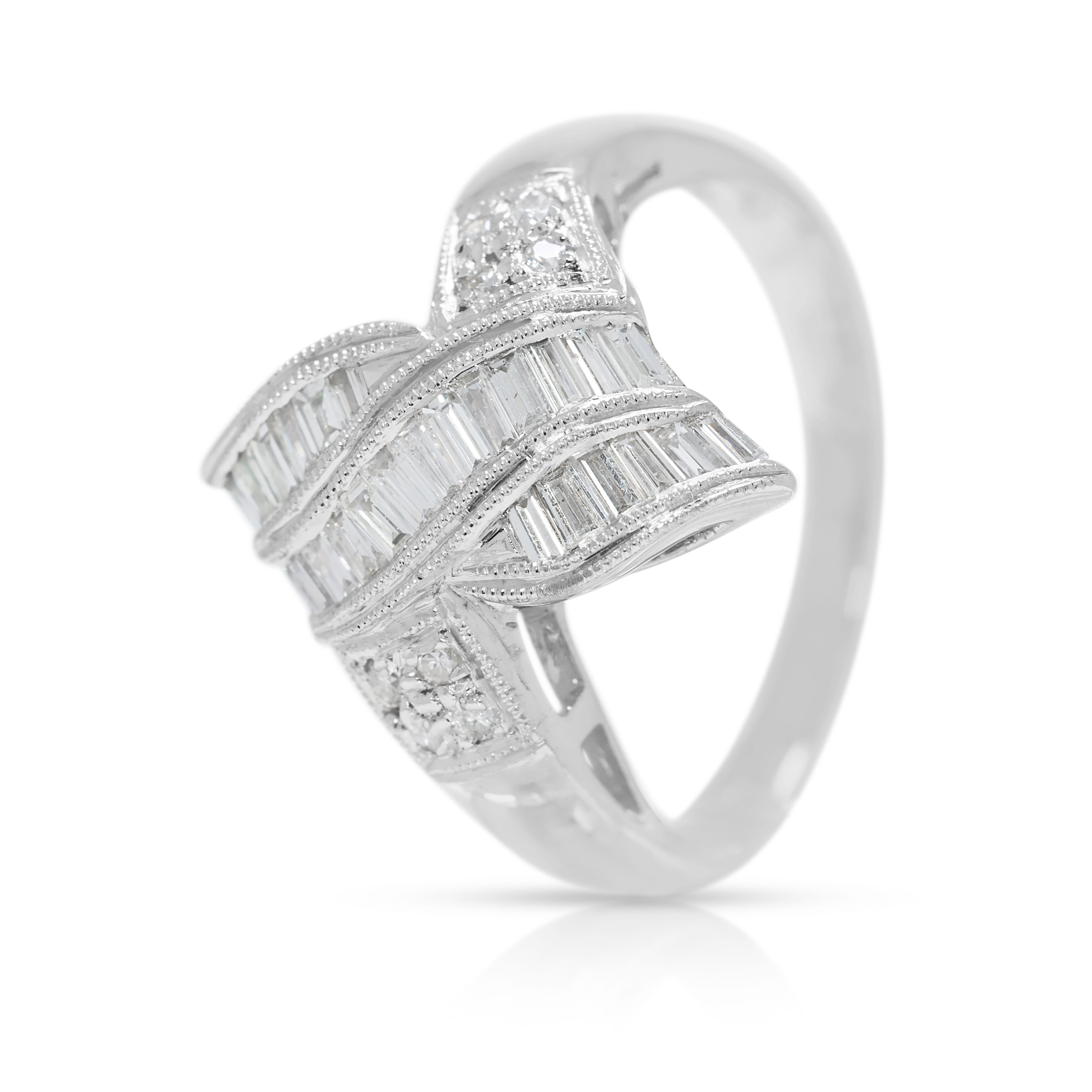 Sophisticated 0.40ct Natural Diamond Ring in 18K White Gold