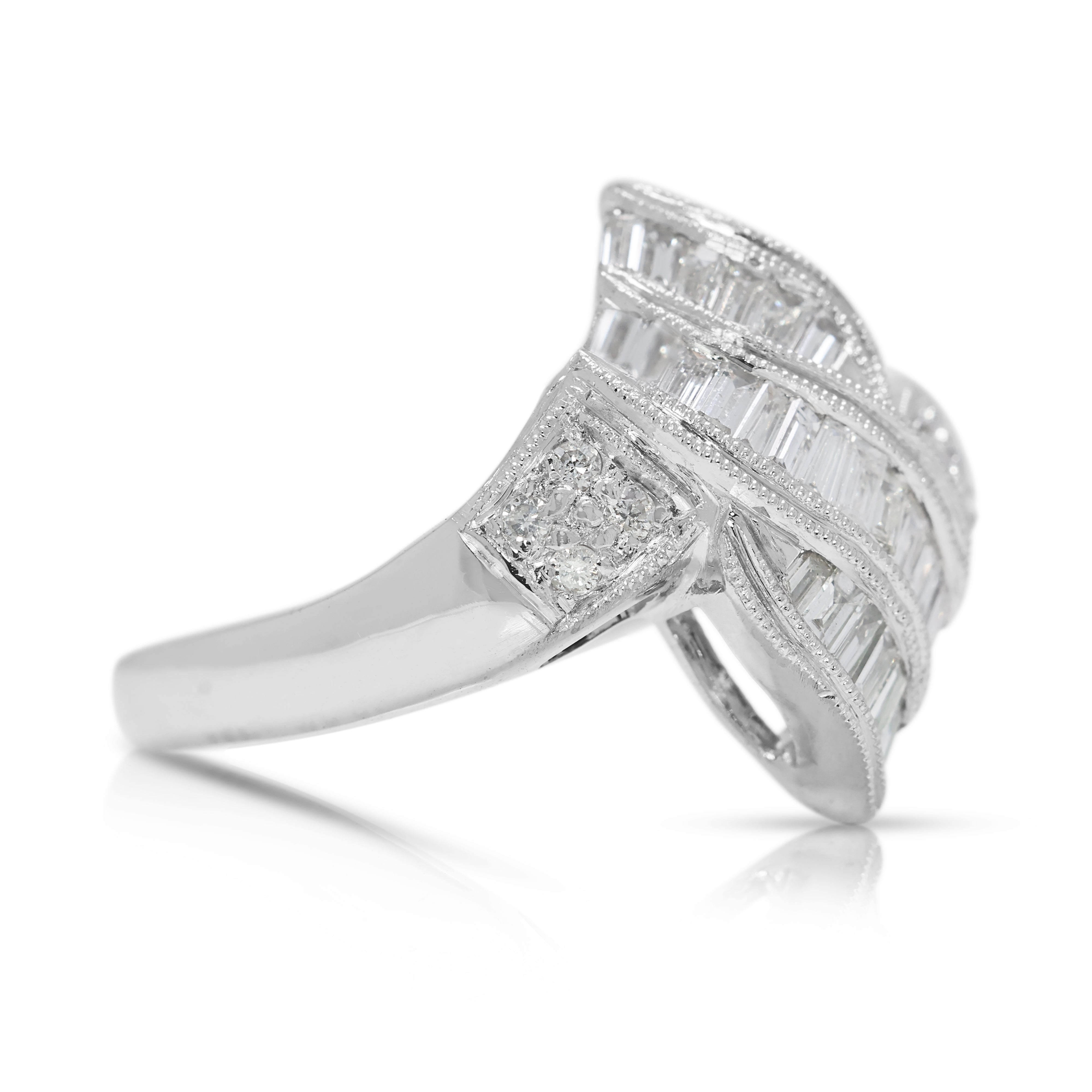 Sophisticated 0.40ct Natural Diamond Ring in 18K White Gold