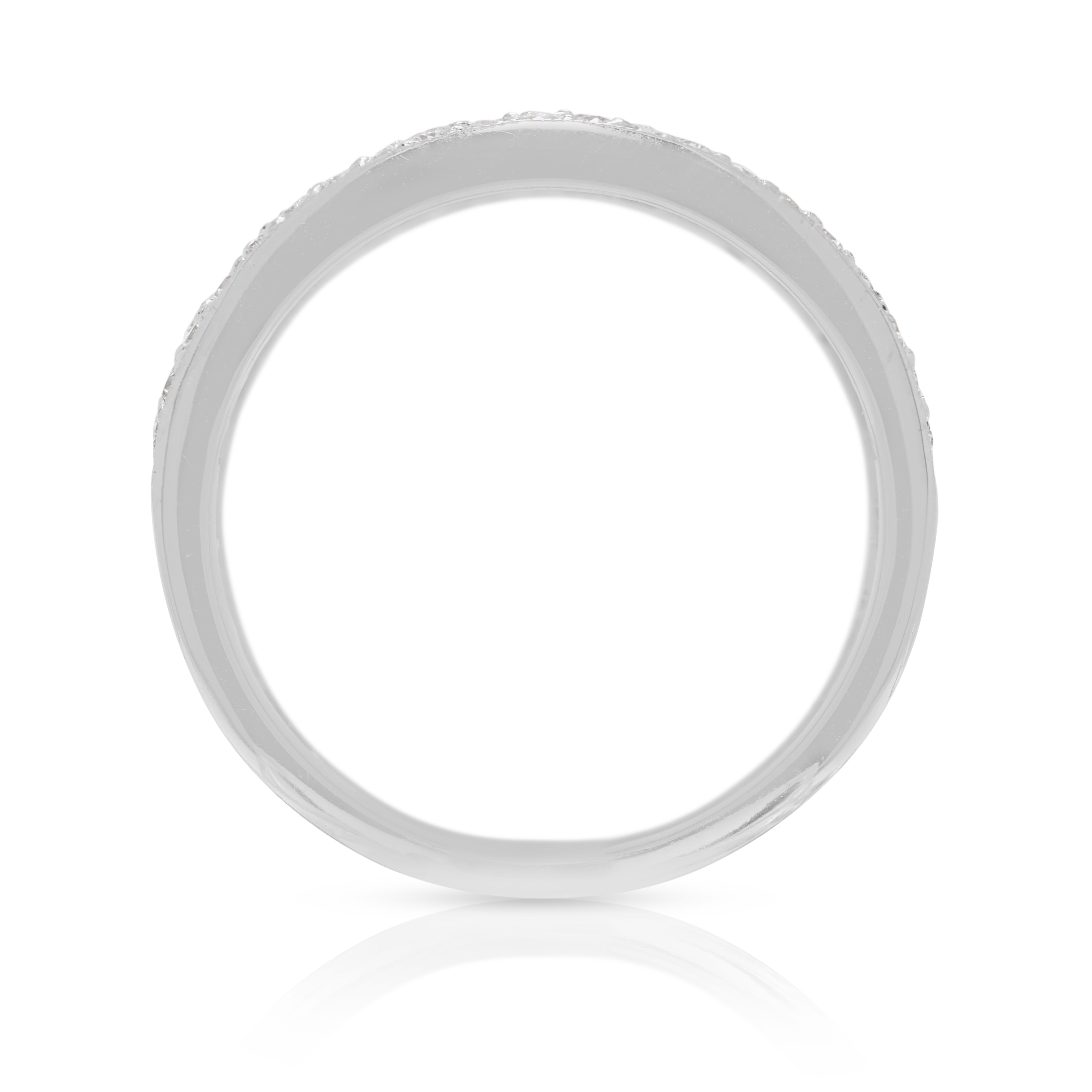 Intricate 0.43ct Natural Diamond Band Ring in 18K White Gold