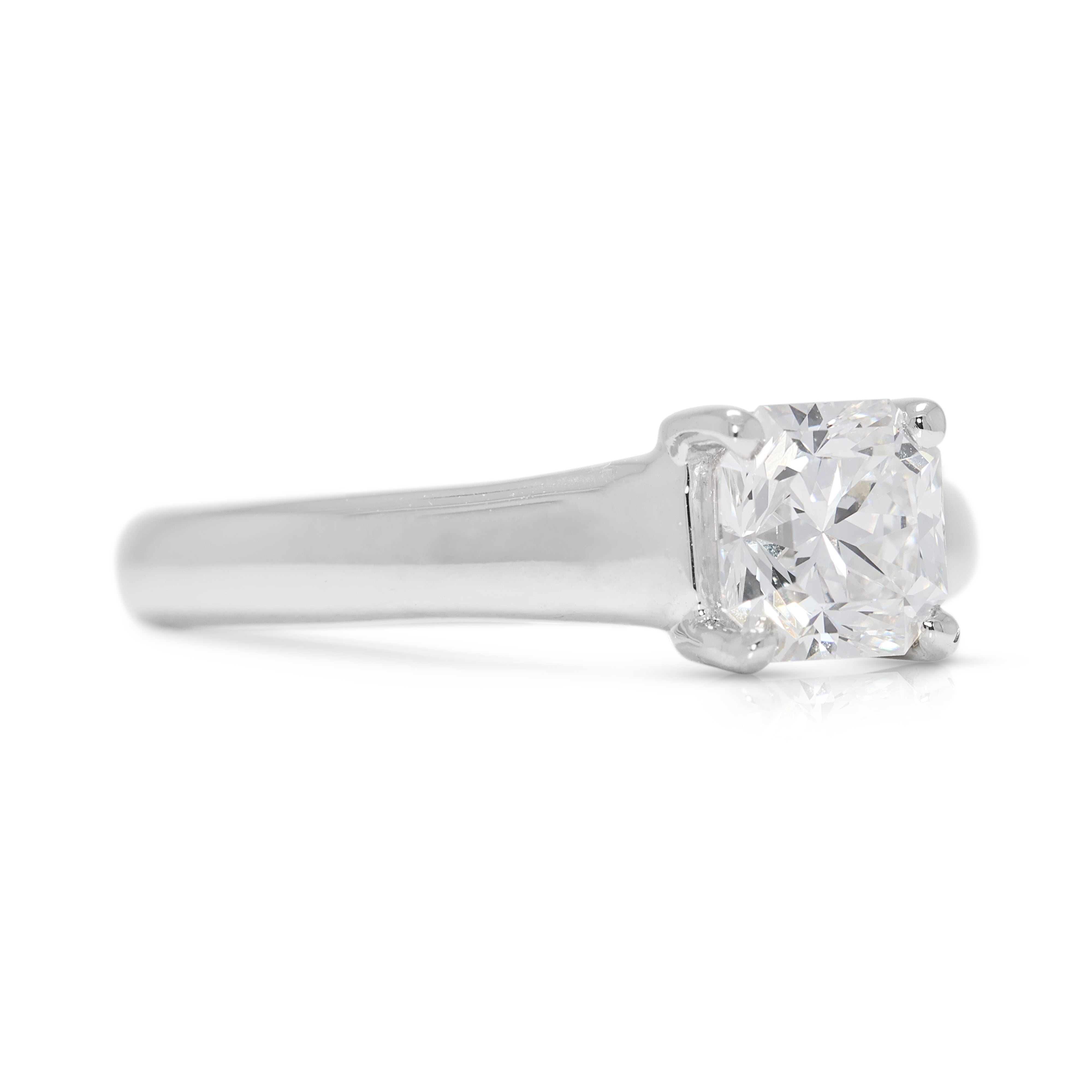 Sophisticated 0.74ct Natural Diamond Solitaire Ring in Platinum