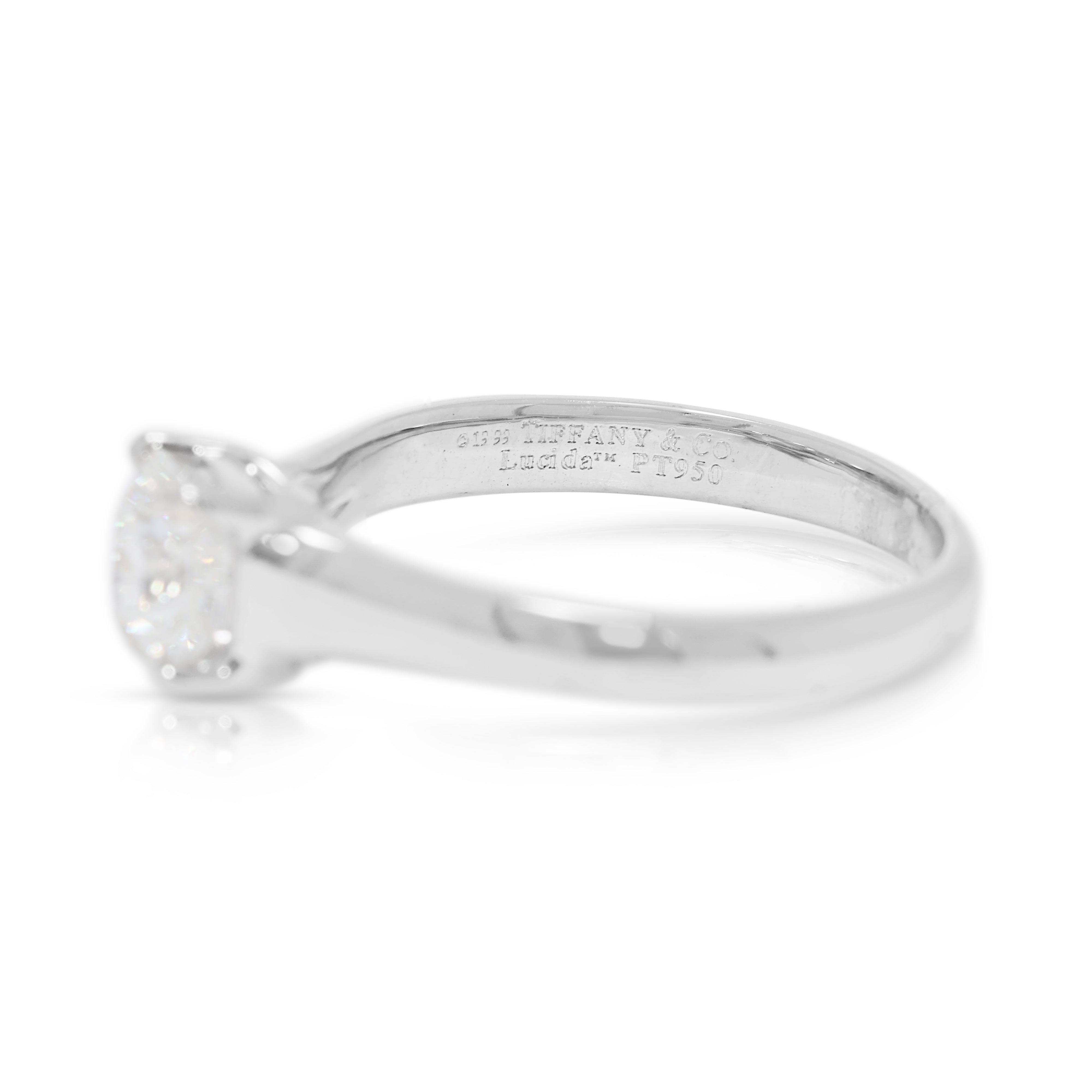Sophisticated 0.74ct Natural Diamond Solitaire Ring in Platinum