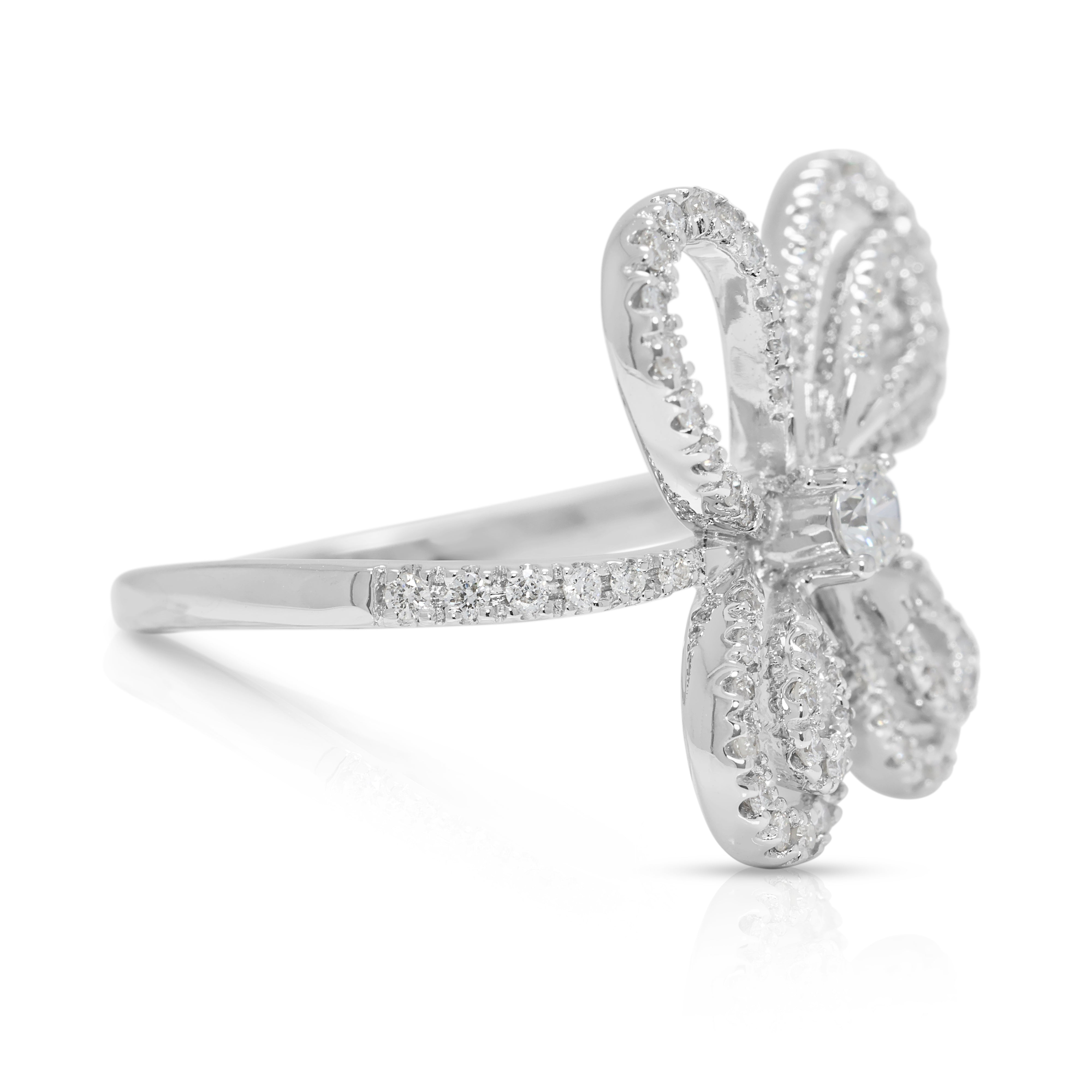 Unique 0.60ct Natural Diamond 18K White Gold Ring (Unworn)