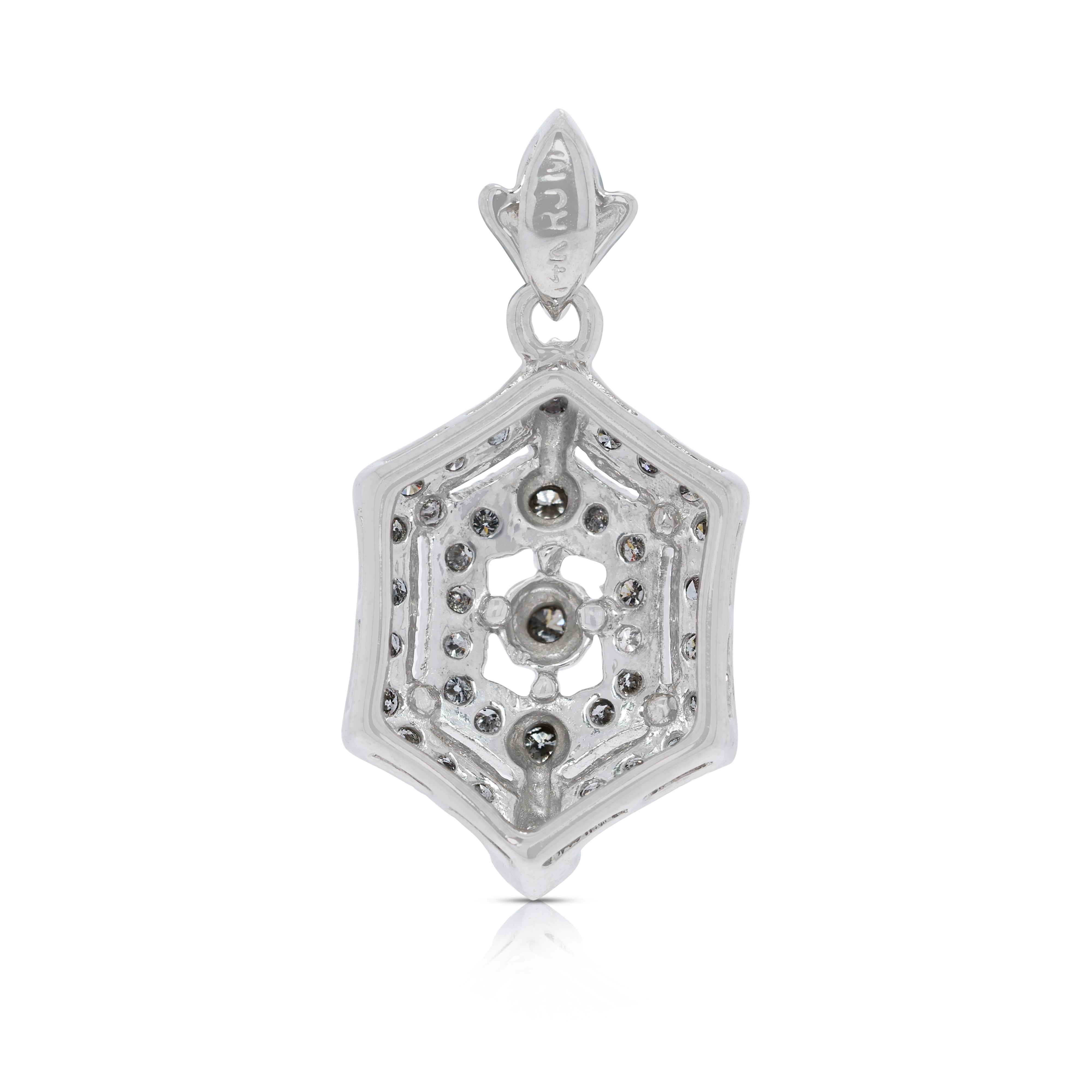 Delicate 0.4ct Natural Diamonds Pendant in 14K White Gold
