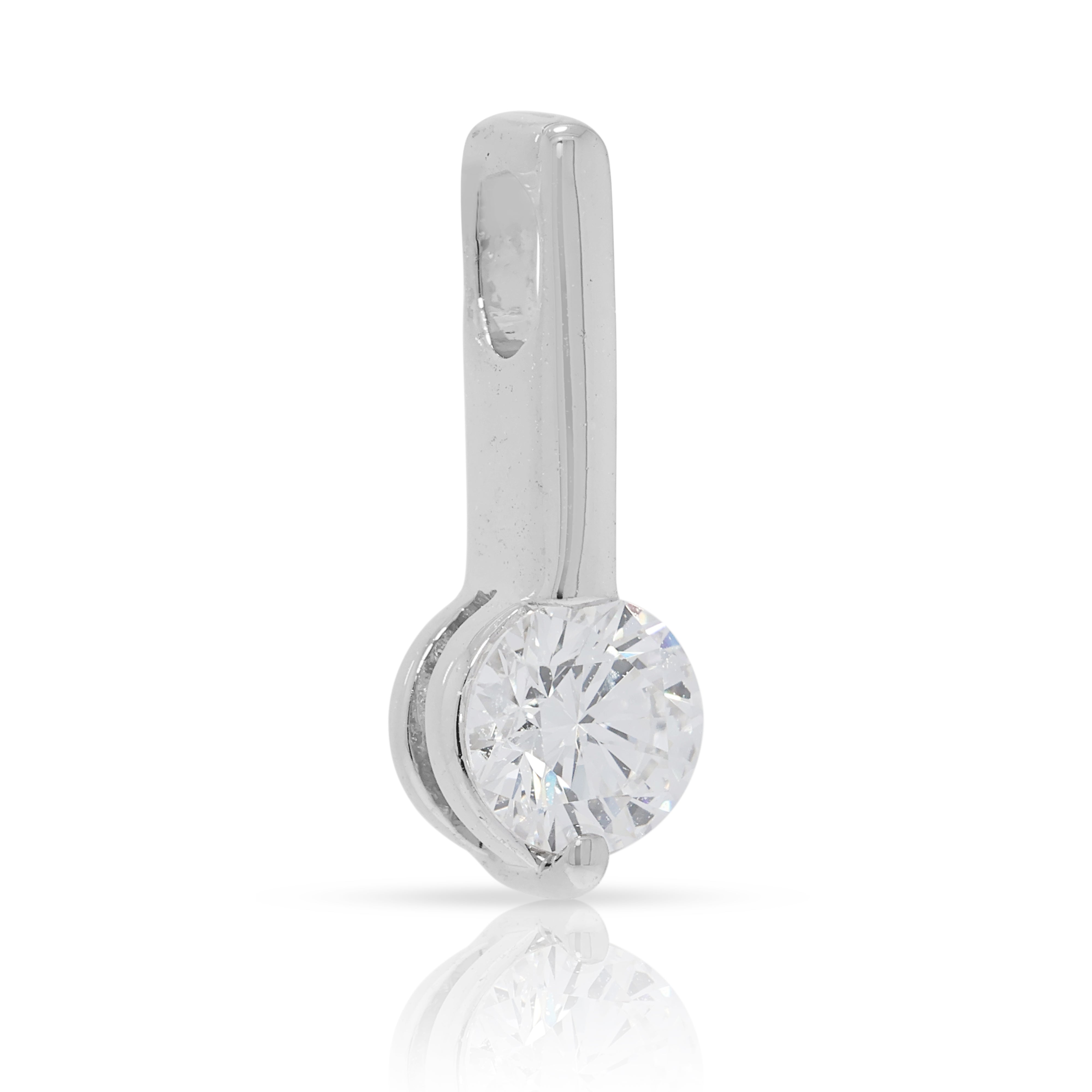 Dazzling 0.25ct Natural Diamond 18K White Gold Pendant
