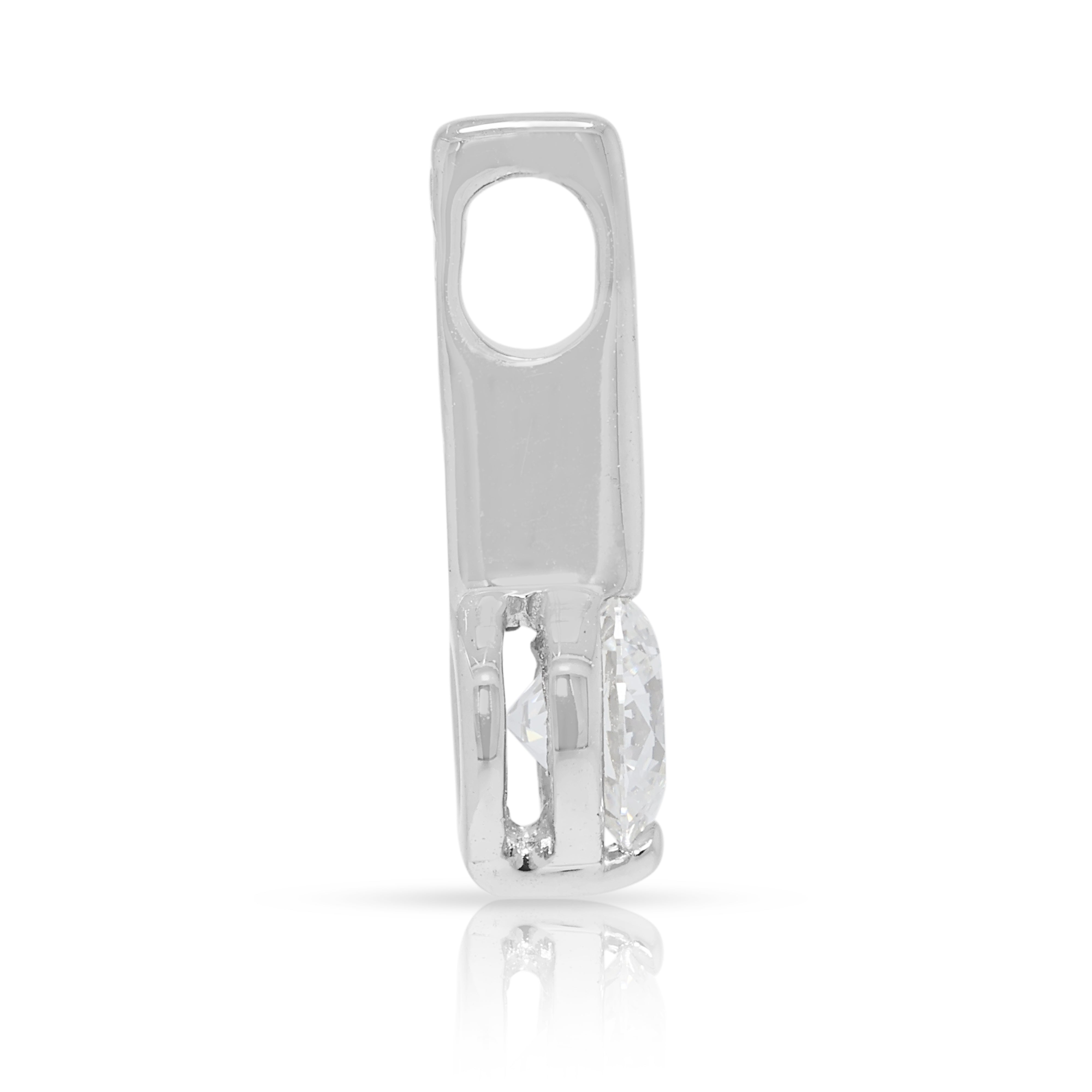 Dazzling 0.25ct Natural Diamond 18K White Gold Pendant