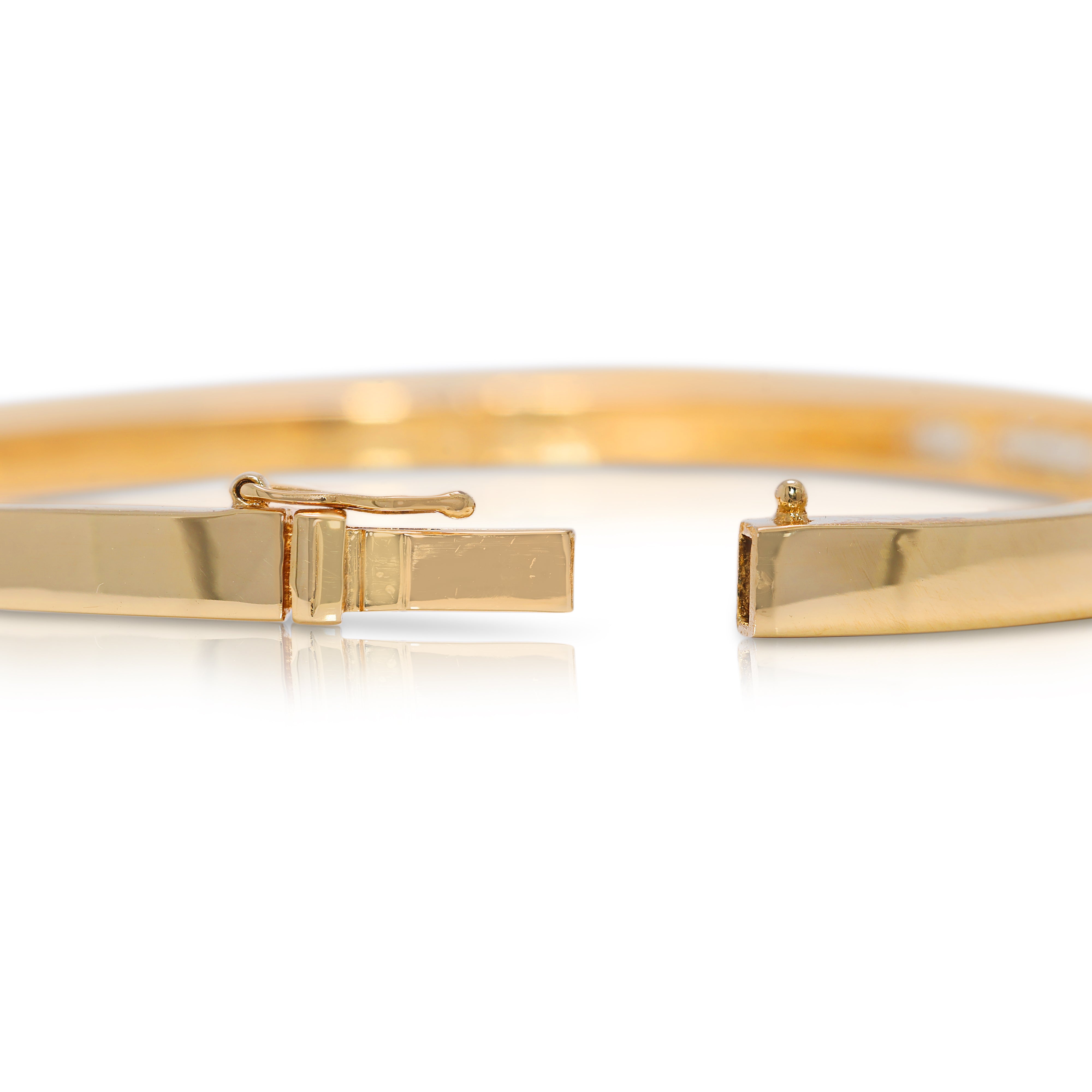 Substantial 1.05ct Natural Diamond Channel-Set Bangle Bracelet in 18K Yellow Gold