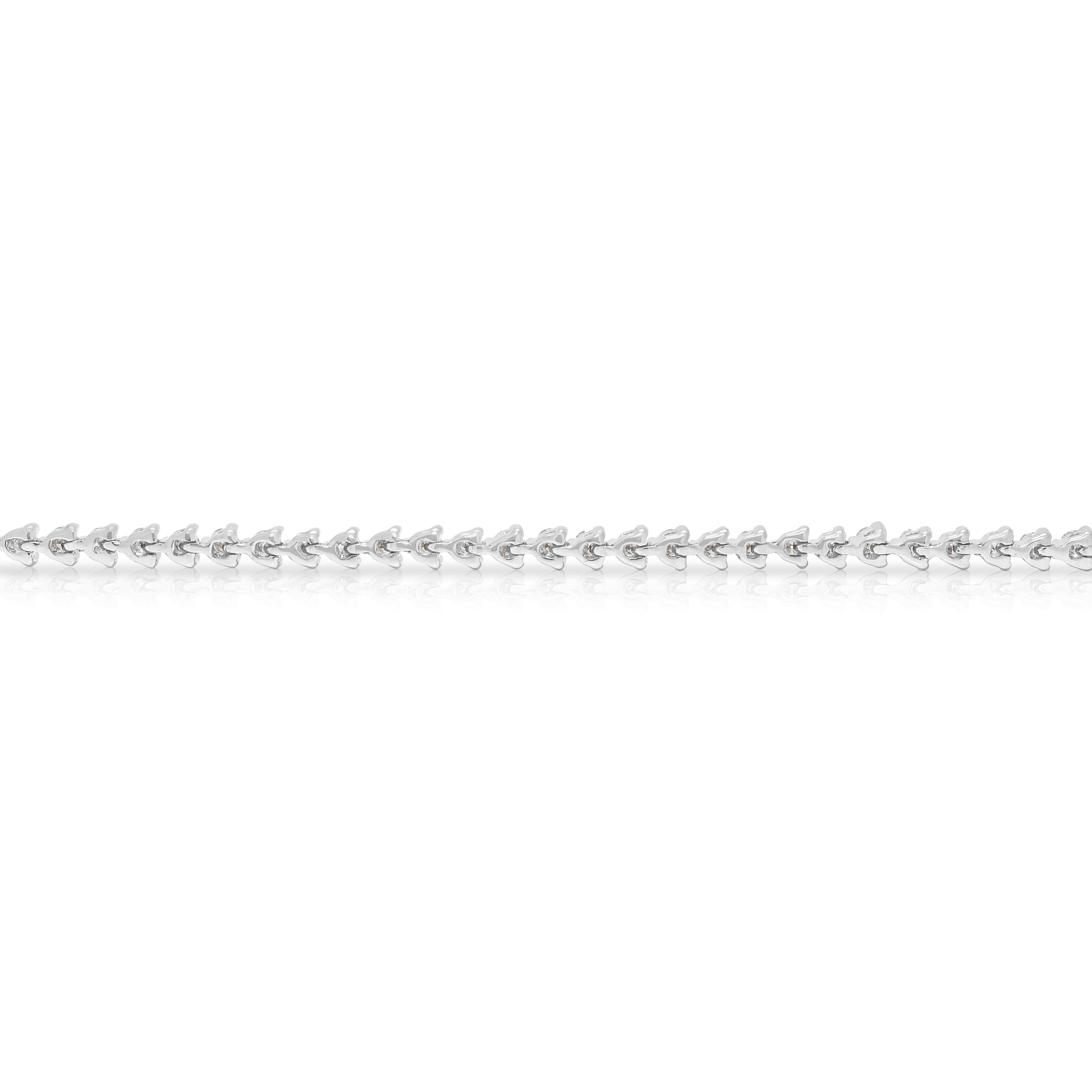 Magnificent 1.51ct Natural Diamond Tennis Bracelet in 18K White Gold