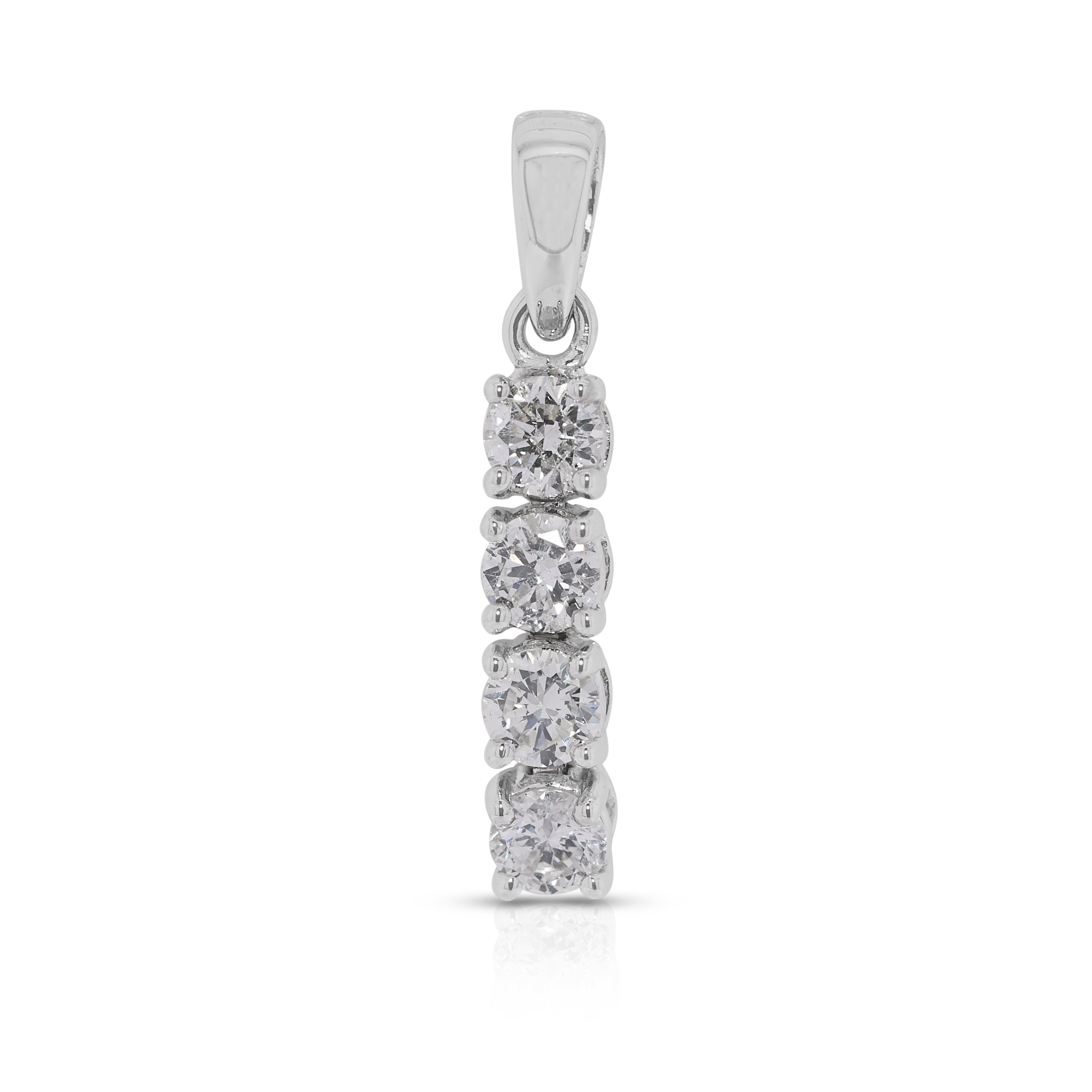 Lustrous 0.4ct Natural Diamond Pendant in 18K White Gold