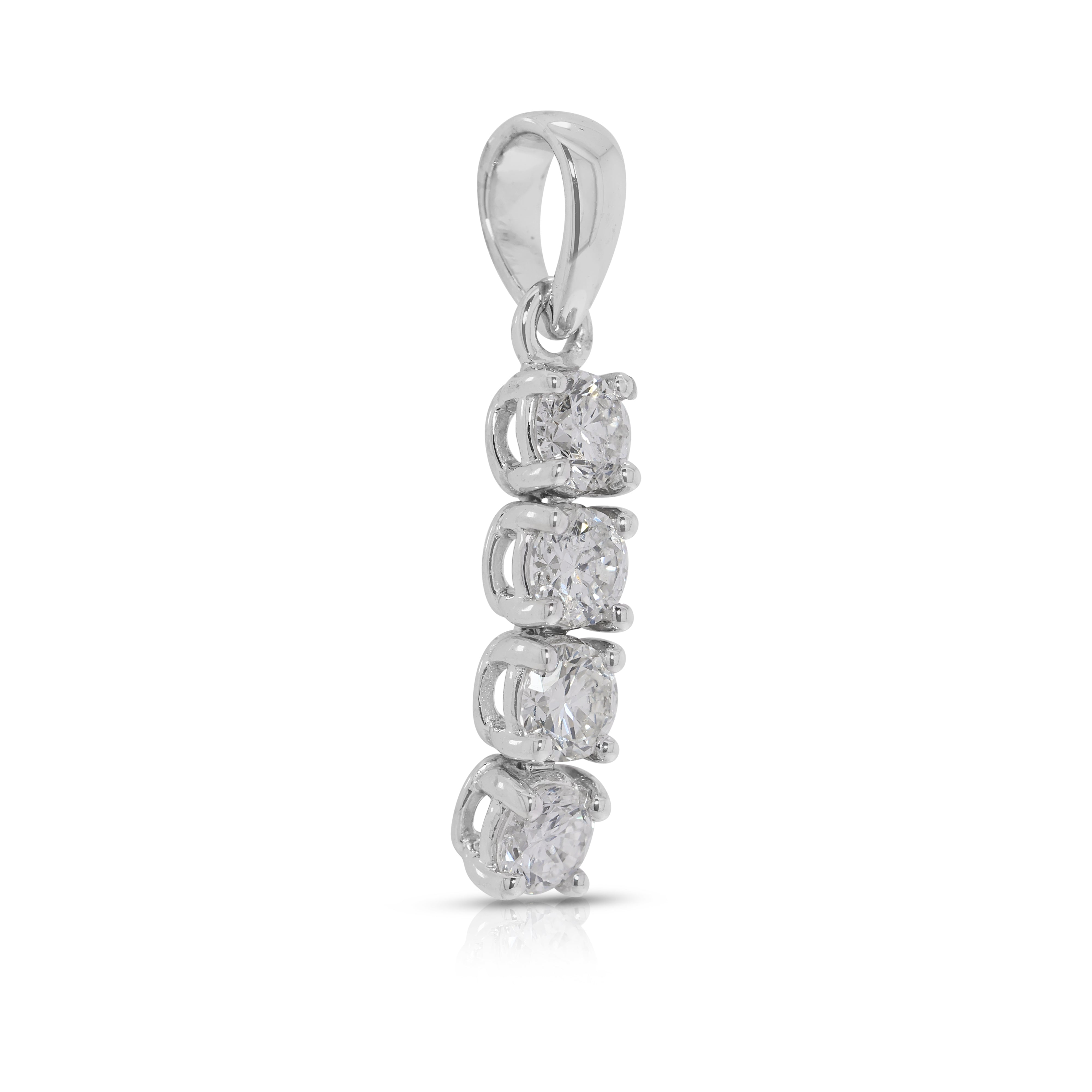 Lustrous 0.4ct Natural Diamond Pendant in 18K White Gold