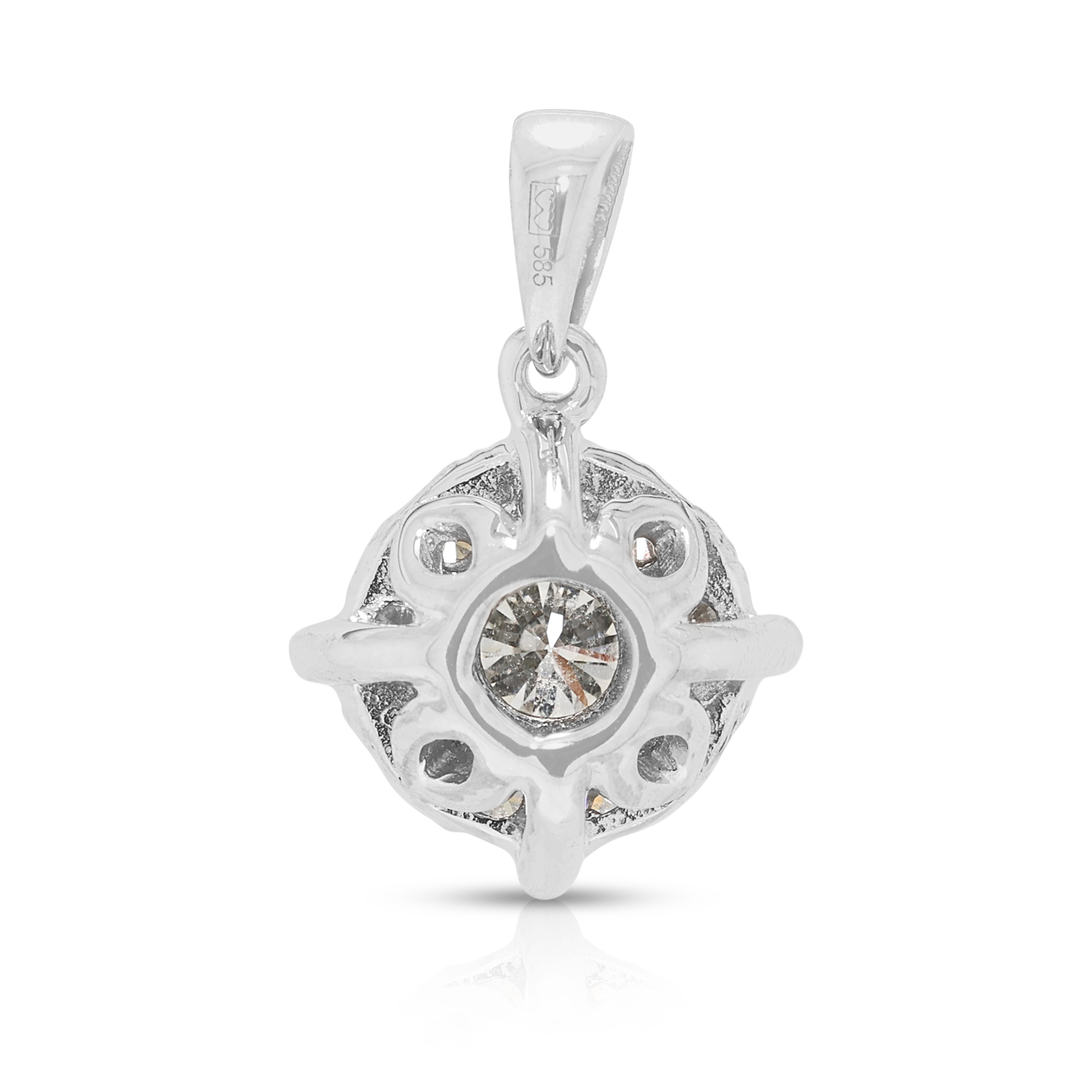 Brilliant Gold Heart 0.30ct Natural Diamond Cluster Pendant in 14K White Gold