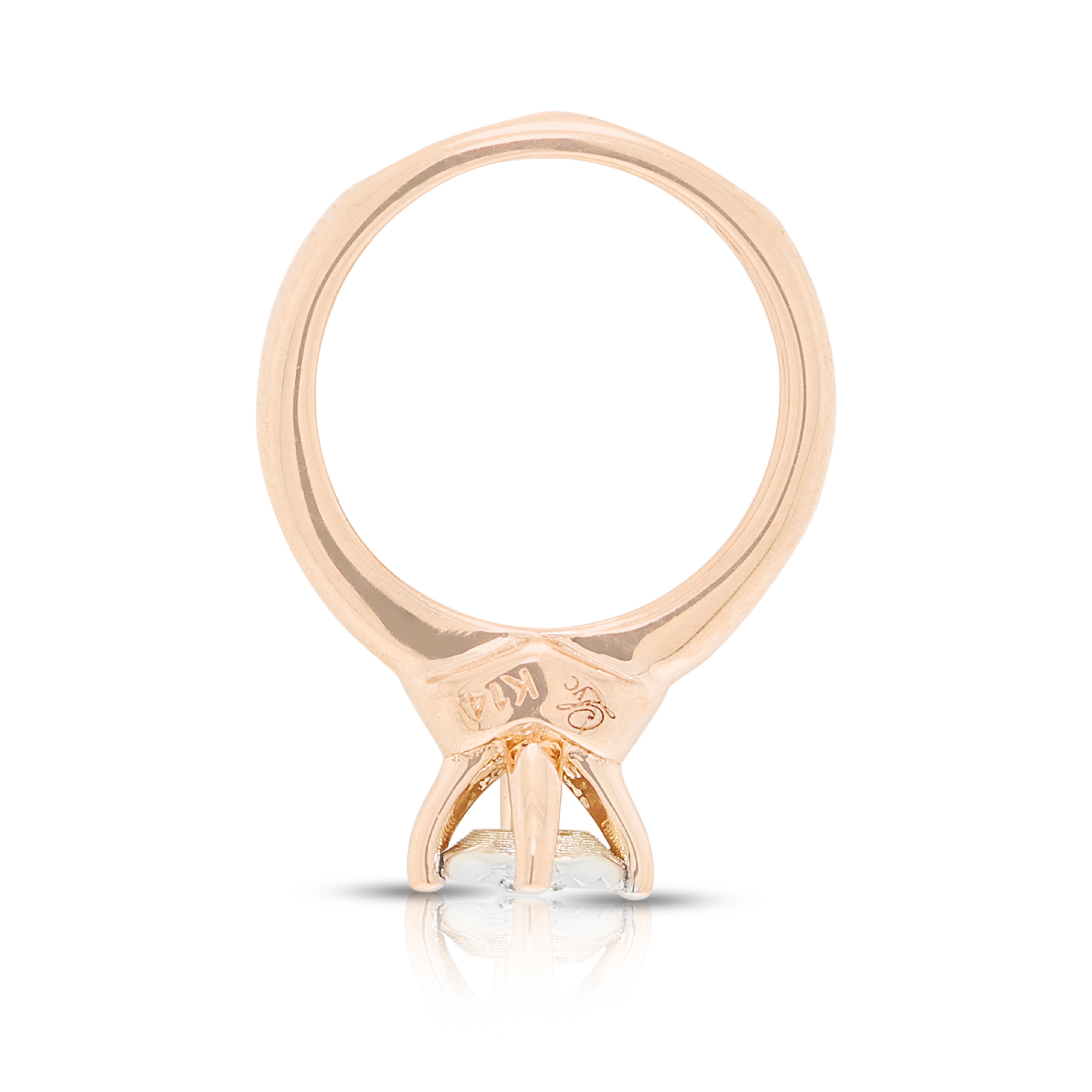 Exquisite 0.04ct Natural Diamond Miniature Ring Pendant in 14K Rose Gold