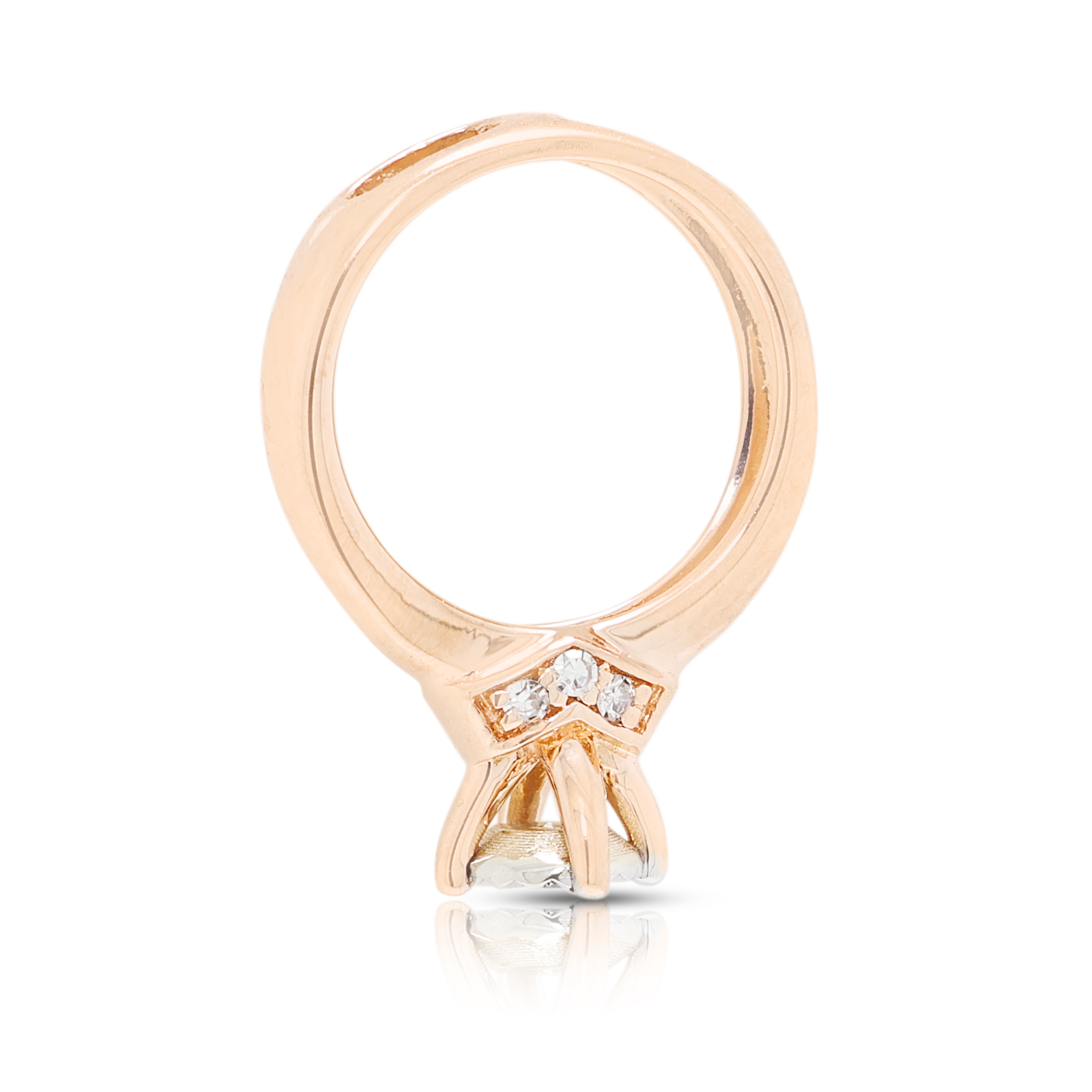 Exquisite 0.04ct Natural Diamond Miniature Ring Pendant in 14K Rose Gold