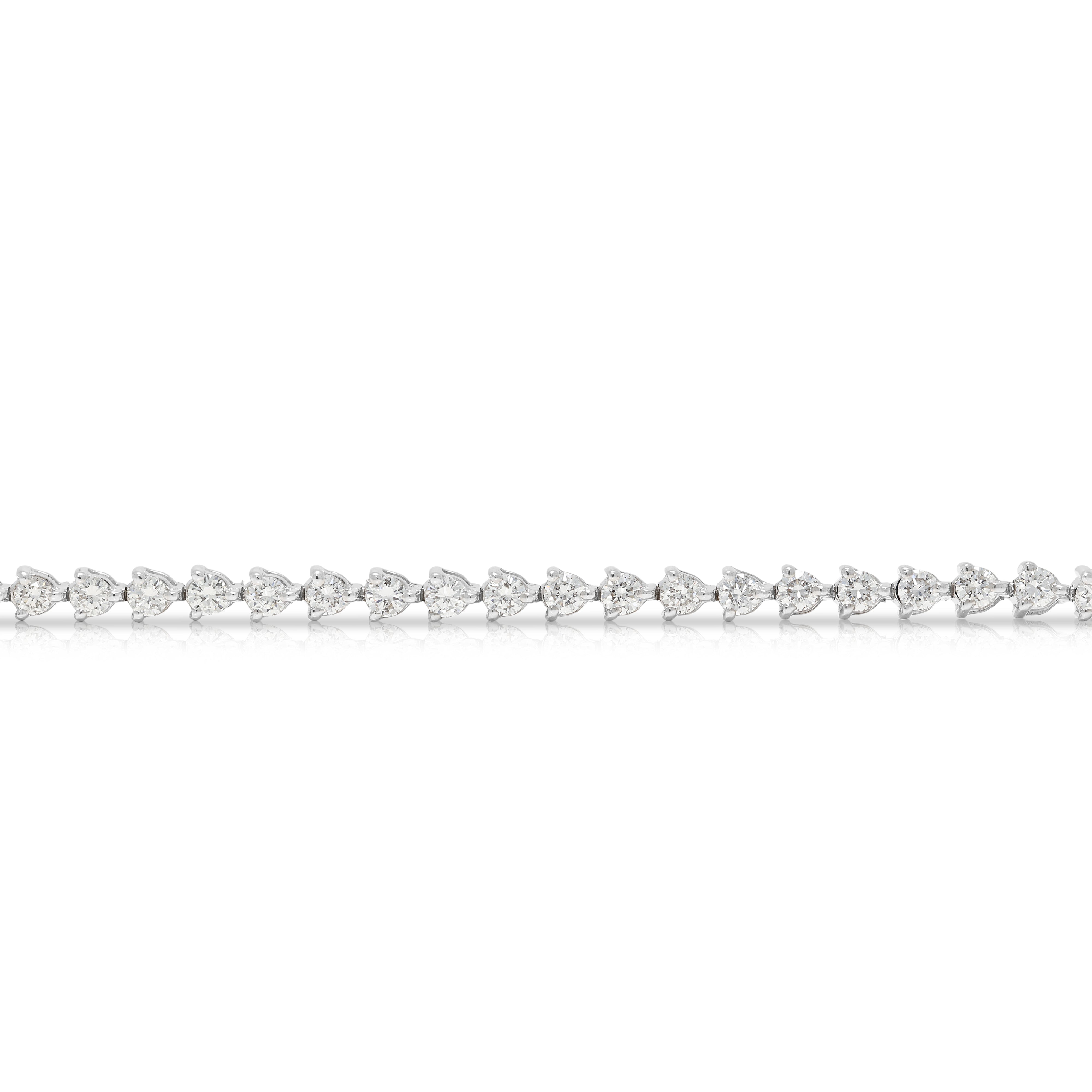 Timeless 2.07ct Natural Diamond Tennis Bracelet in 18K White Gold