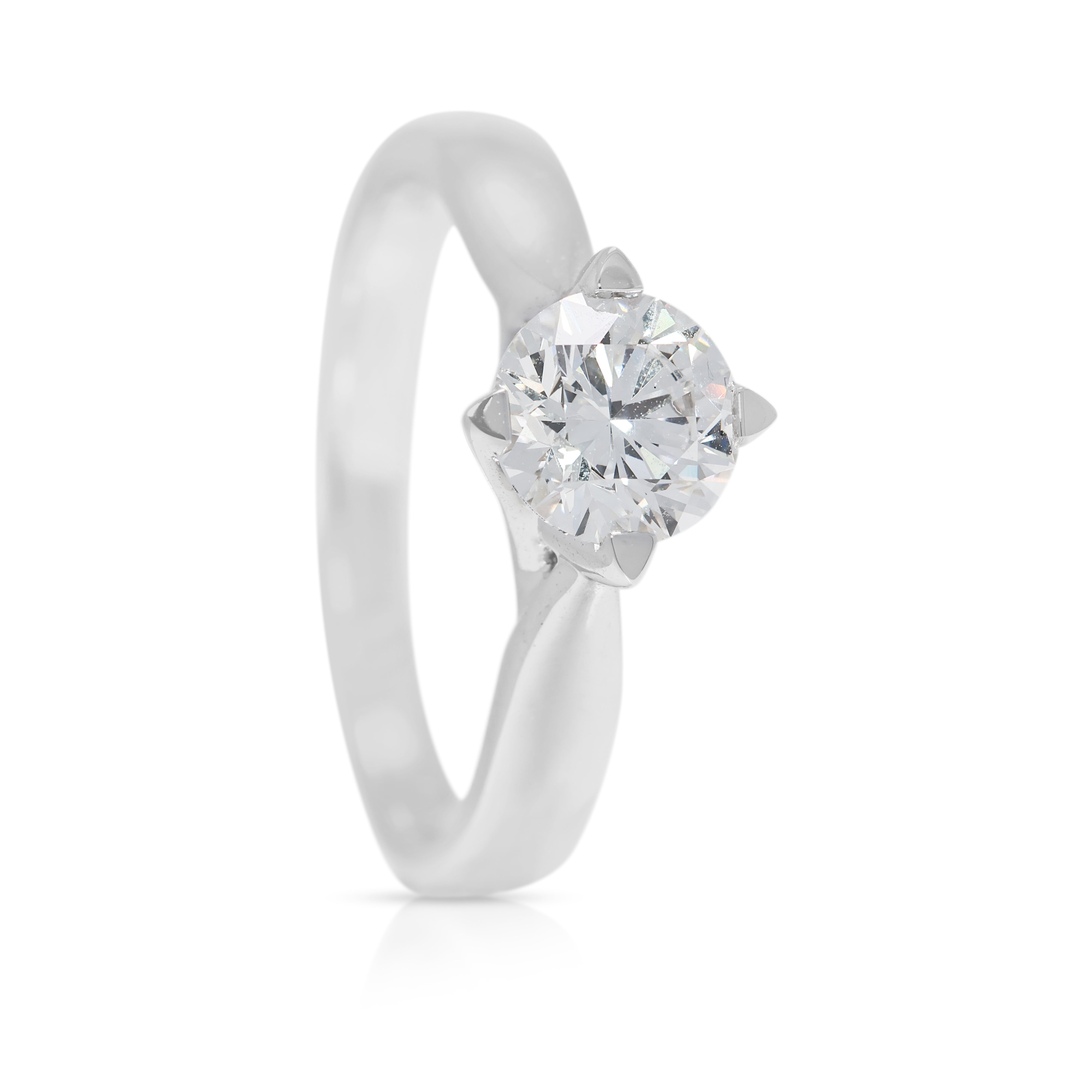 Dazzling 1.00ct Lab-Grown Diamond Solitaire 18K White Gold Ring (Unworn)