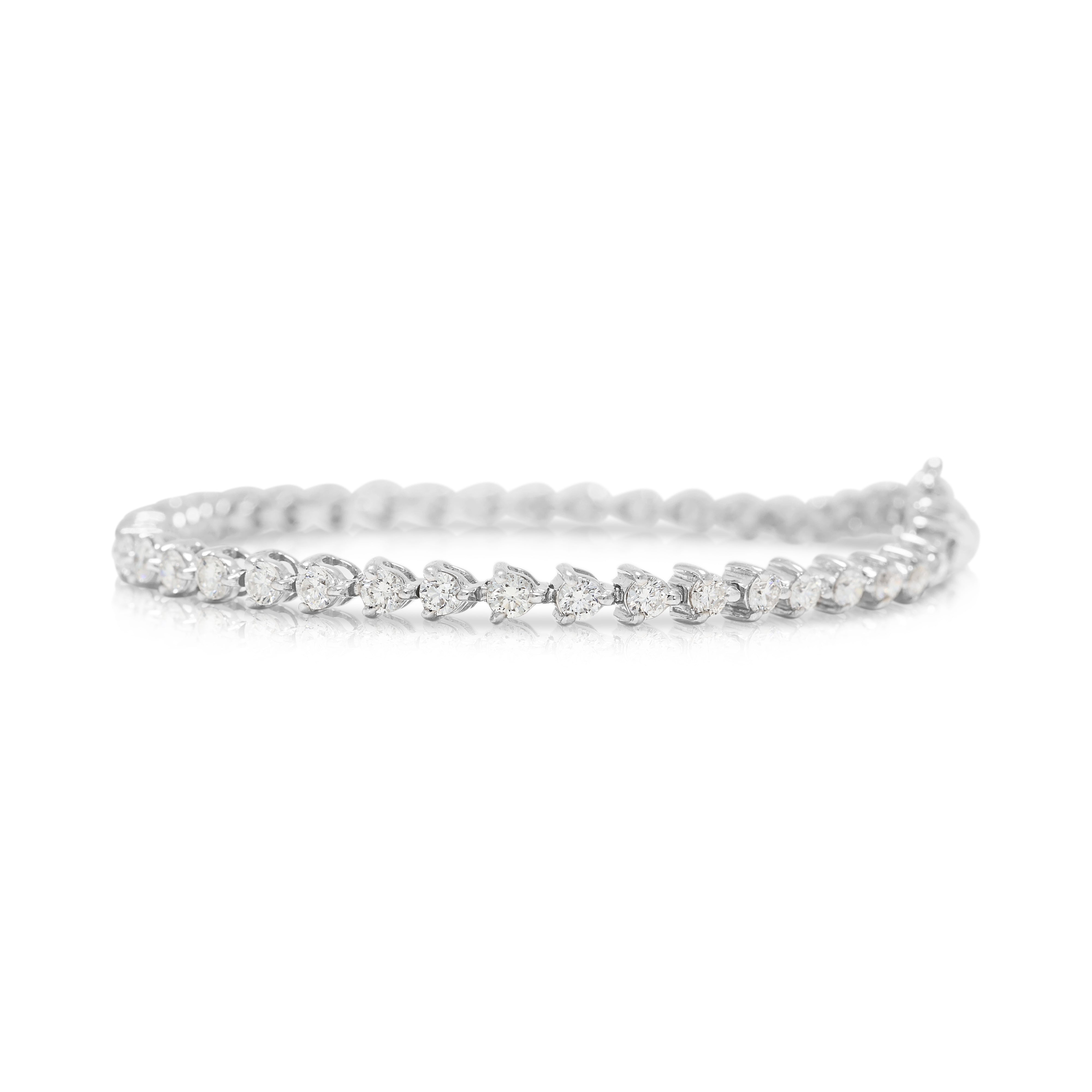 Timeless 2.07ct Natural Diamond Tennis Bracelet in 18K White Gold
